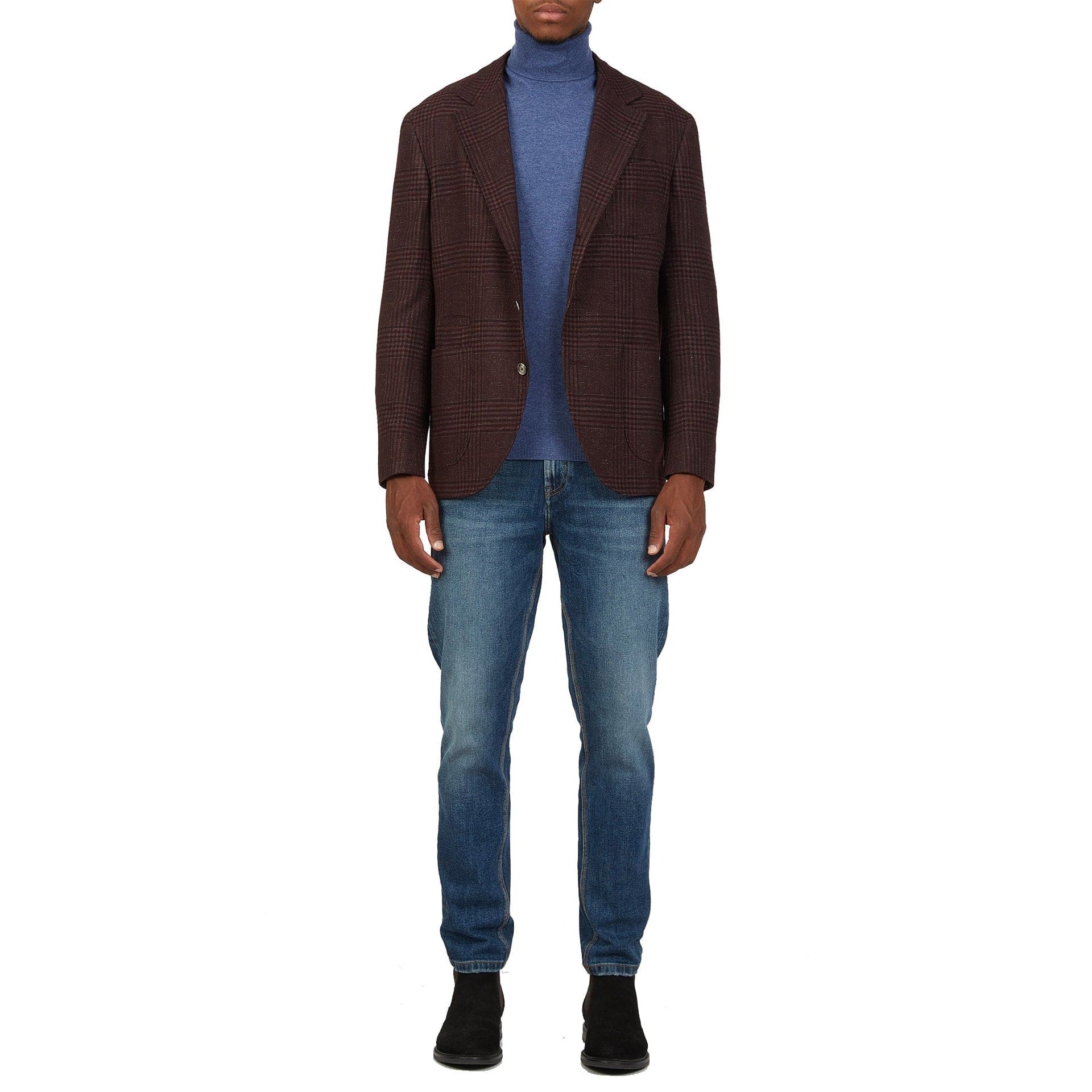 Brunello Cucinelli Tartan Wool Jacket With Cashmere Silk
