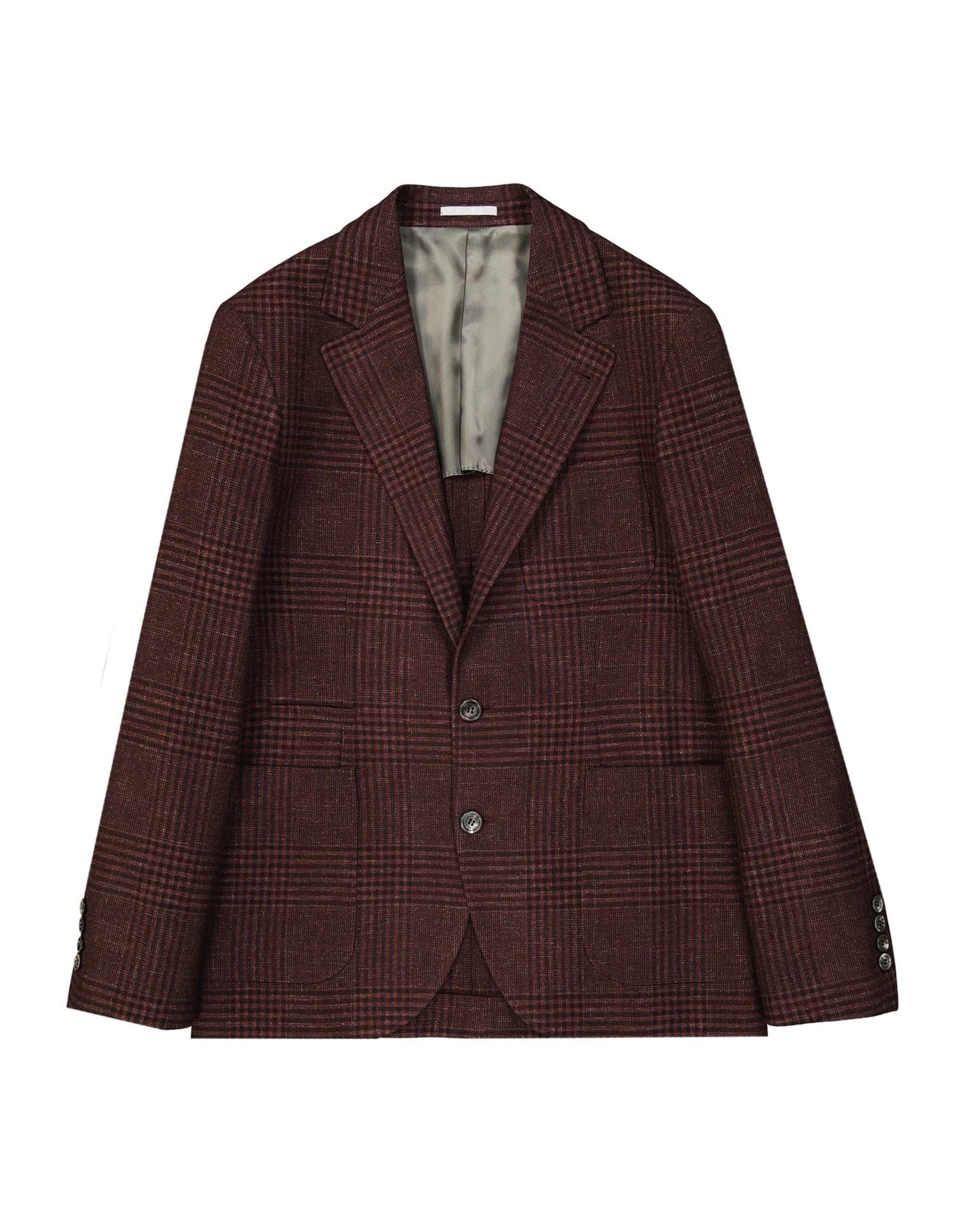Brunello Cucinelli Tartan Wool Jacket With Cashmere Silk