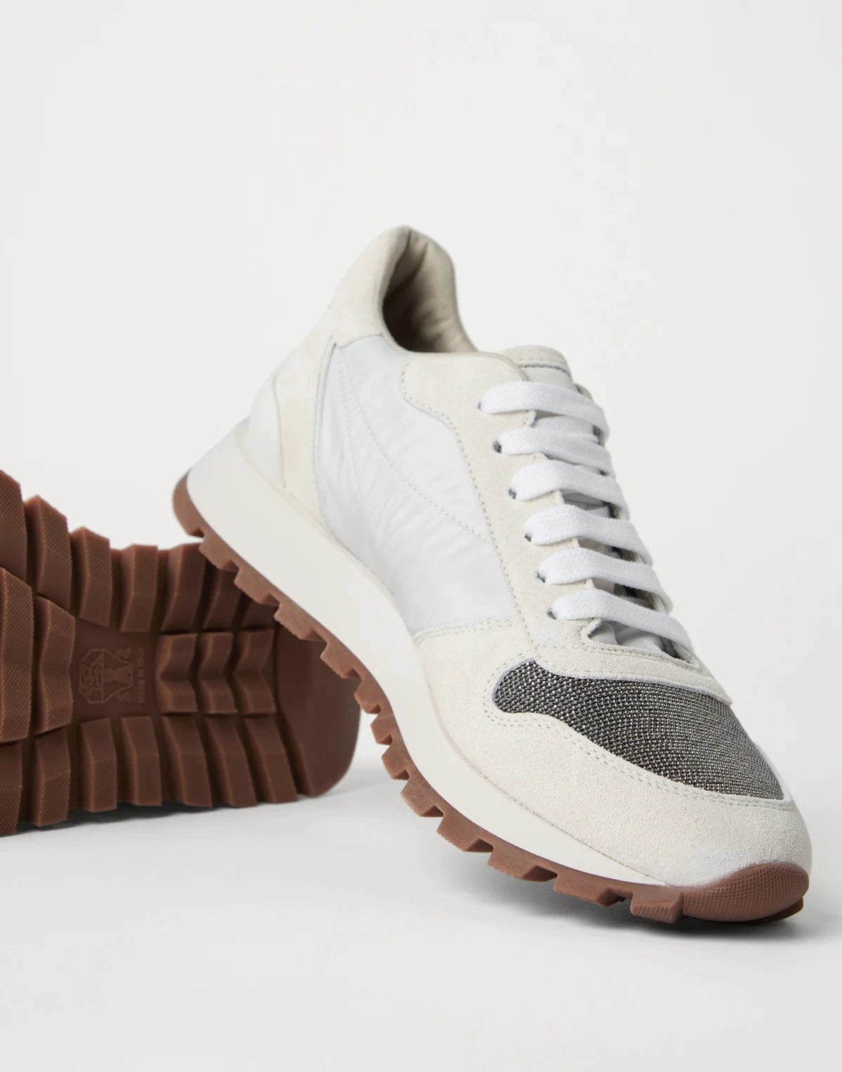 Brunello Cucinelli Techno Color-Block Suede Sneakers