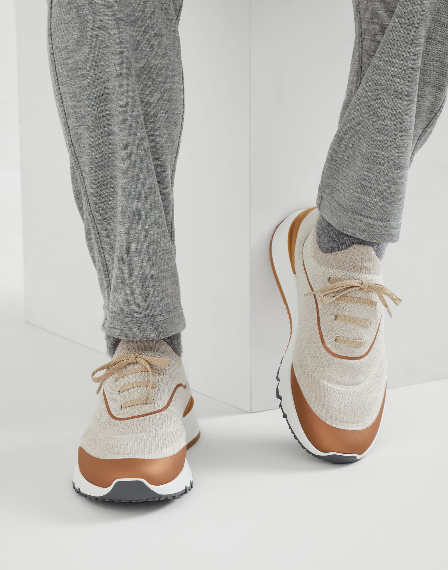 Brunello Cucinelli Techno Knit Heat-Bonded Sneakers