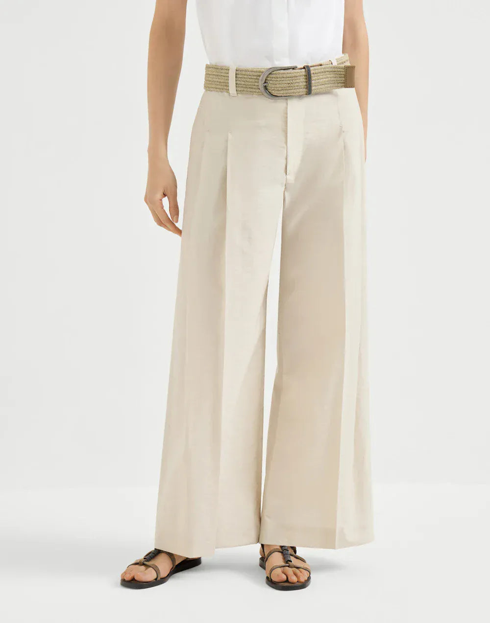 Brunello Cucinelli Techno Poplin A-Line Trousers