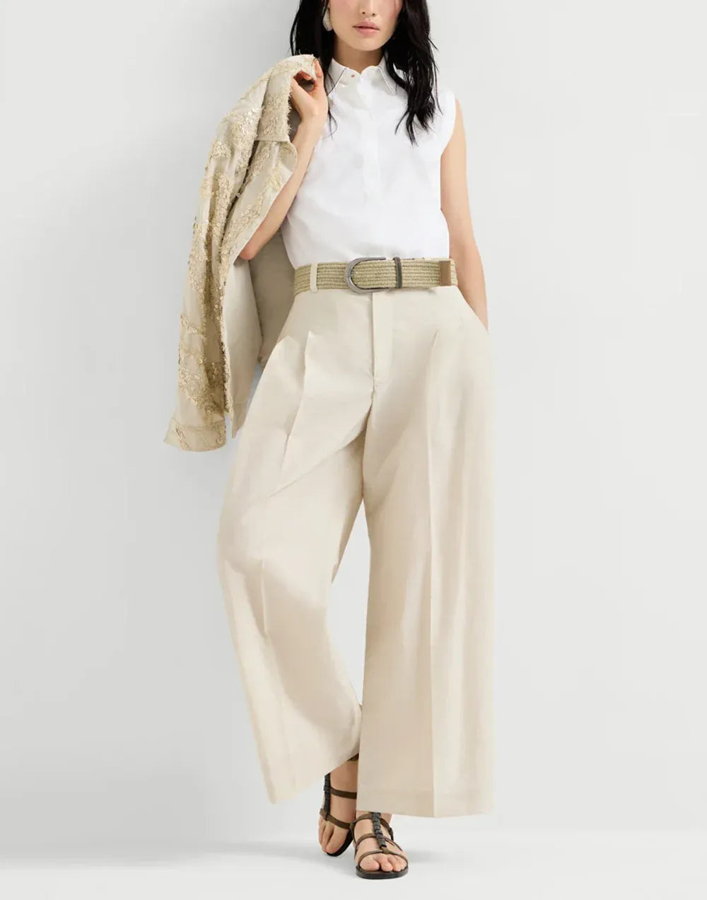 Brunello Cucinelli Techno Poplin A-Line Trousers