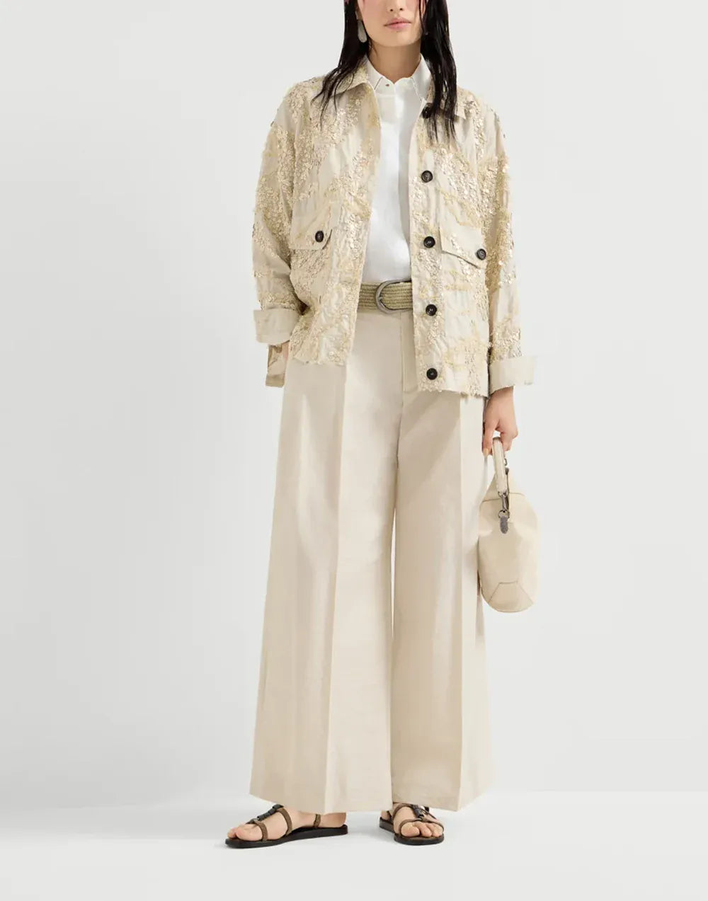 Brunello Cucinelli Techno Poplin A-Line Trousers