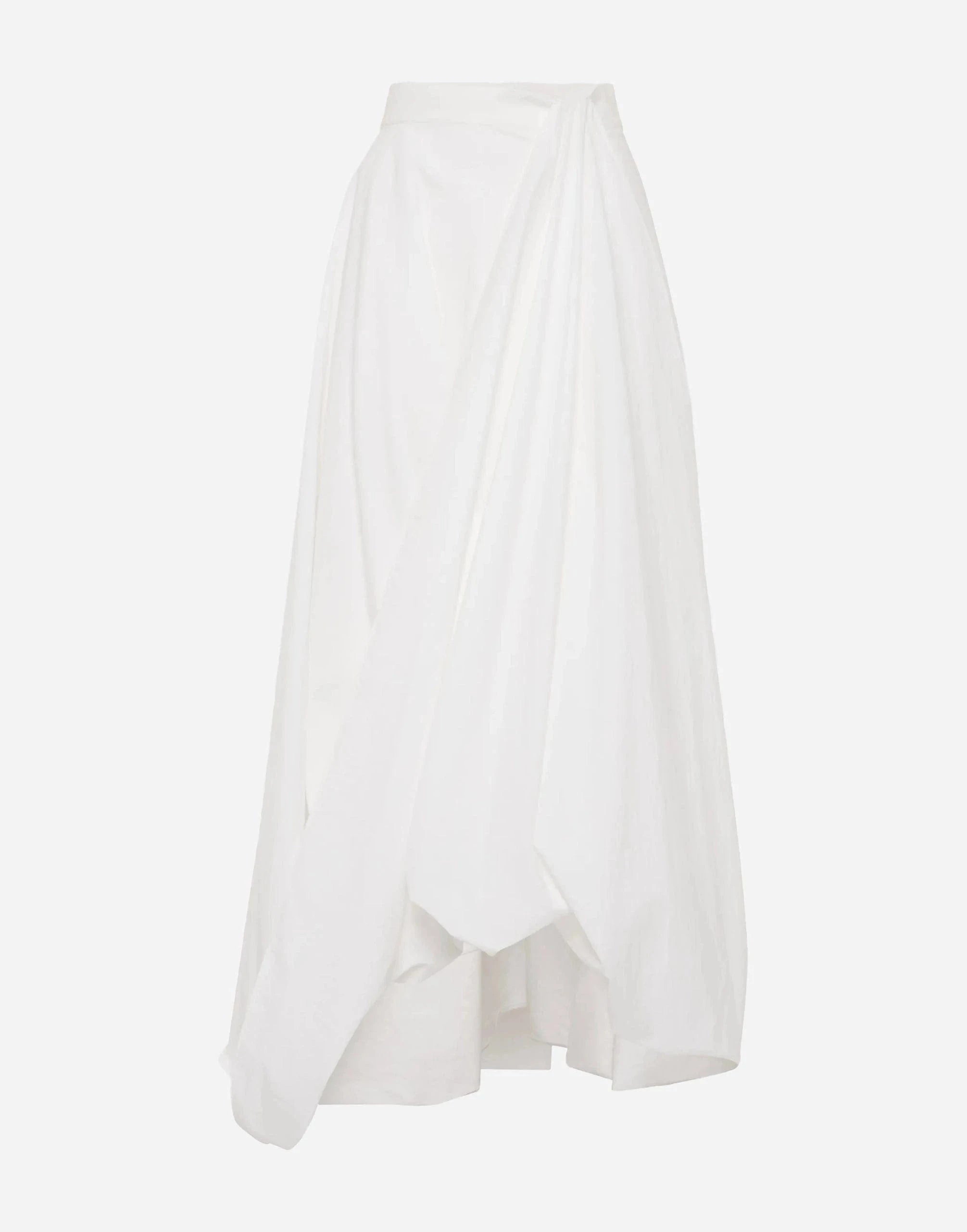 Brunello Cucinelli Techno Poplin Bubble-Hem Skirt