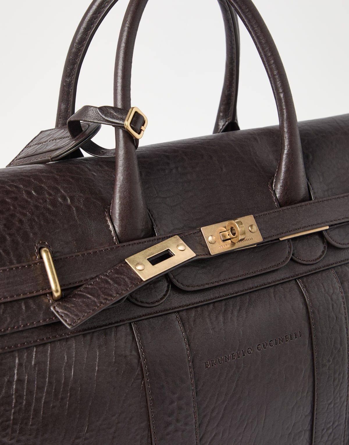 Brunello Cucinelli Textured Leather Travel Bag