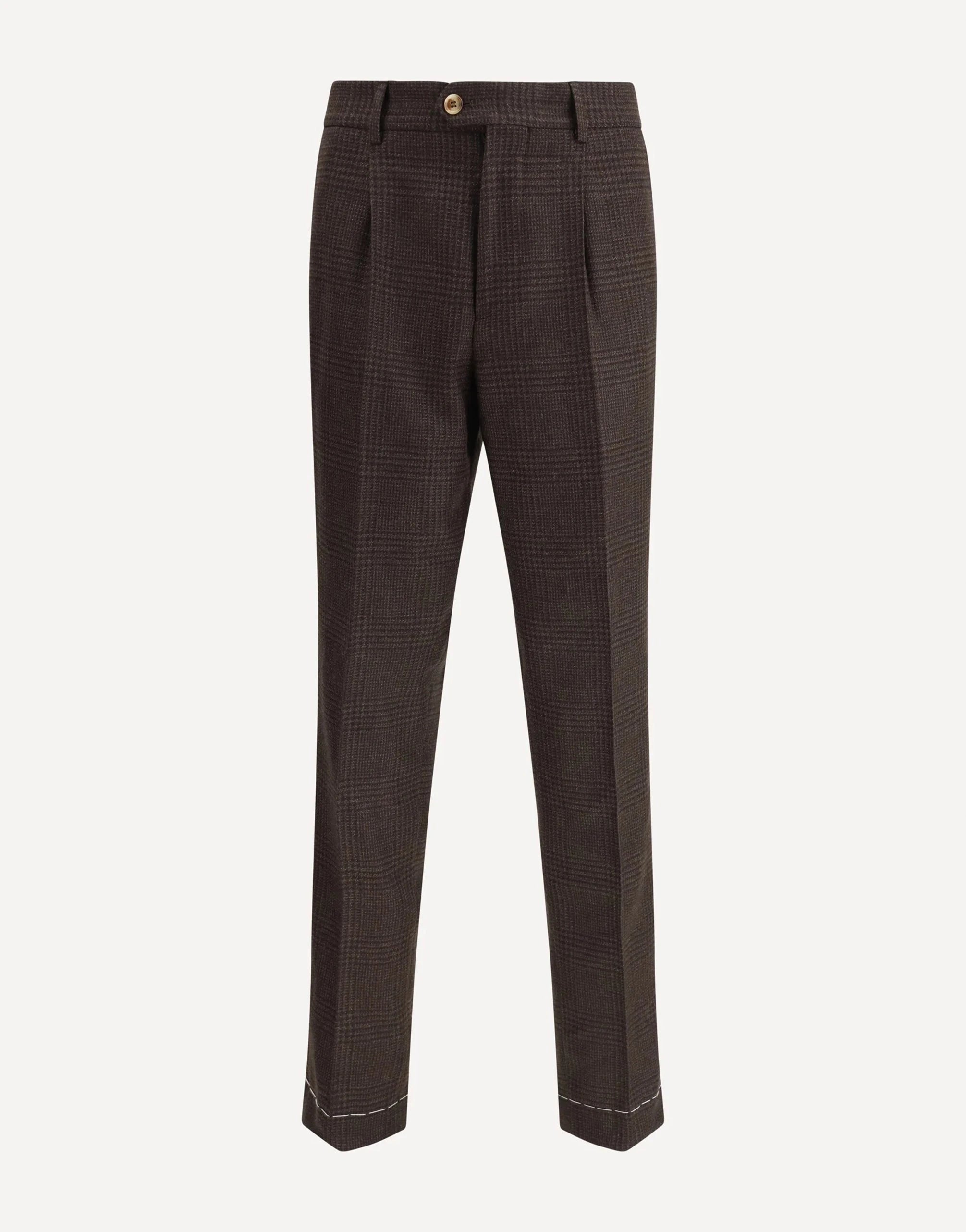 Brunello Cucinelli Tone-On-Tone Prince Of Wales Trousers