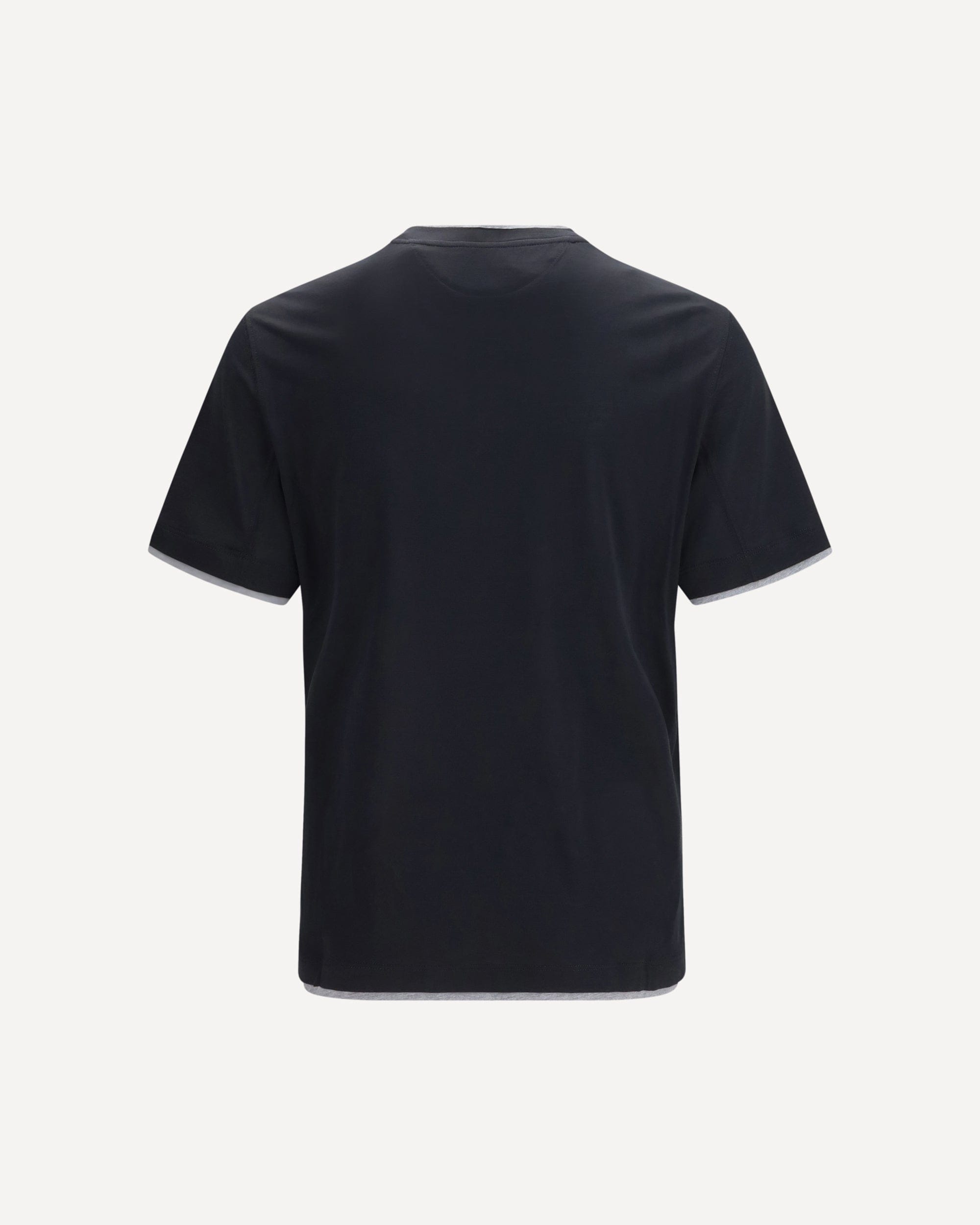 Brunello Cucinelli Two-Tone Double-Layer Silk T-Shirt