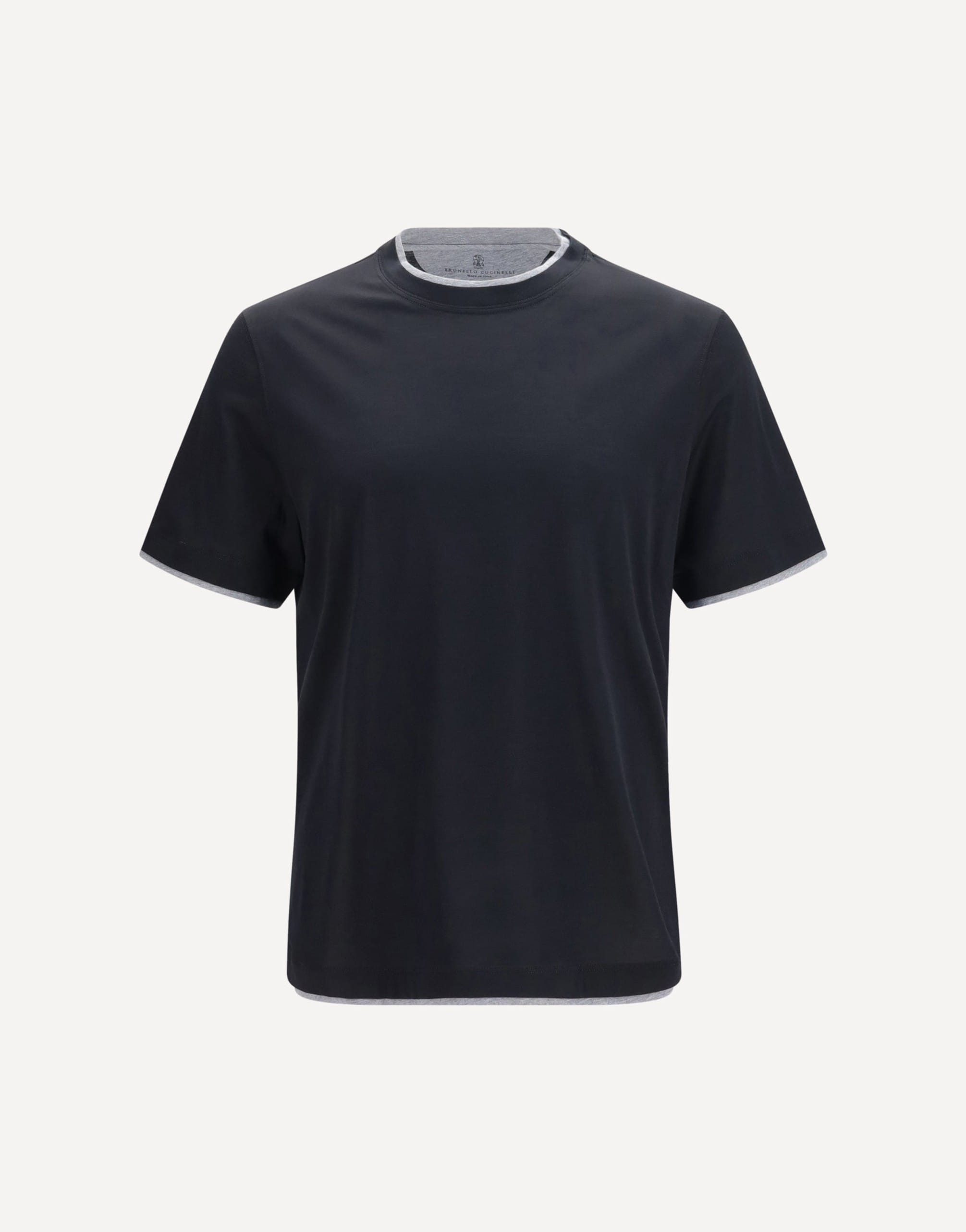 Brunello Cucinelli camiseta de seda bicolor em dupla camada