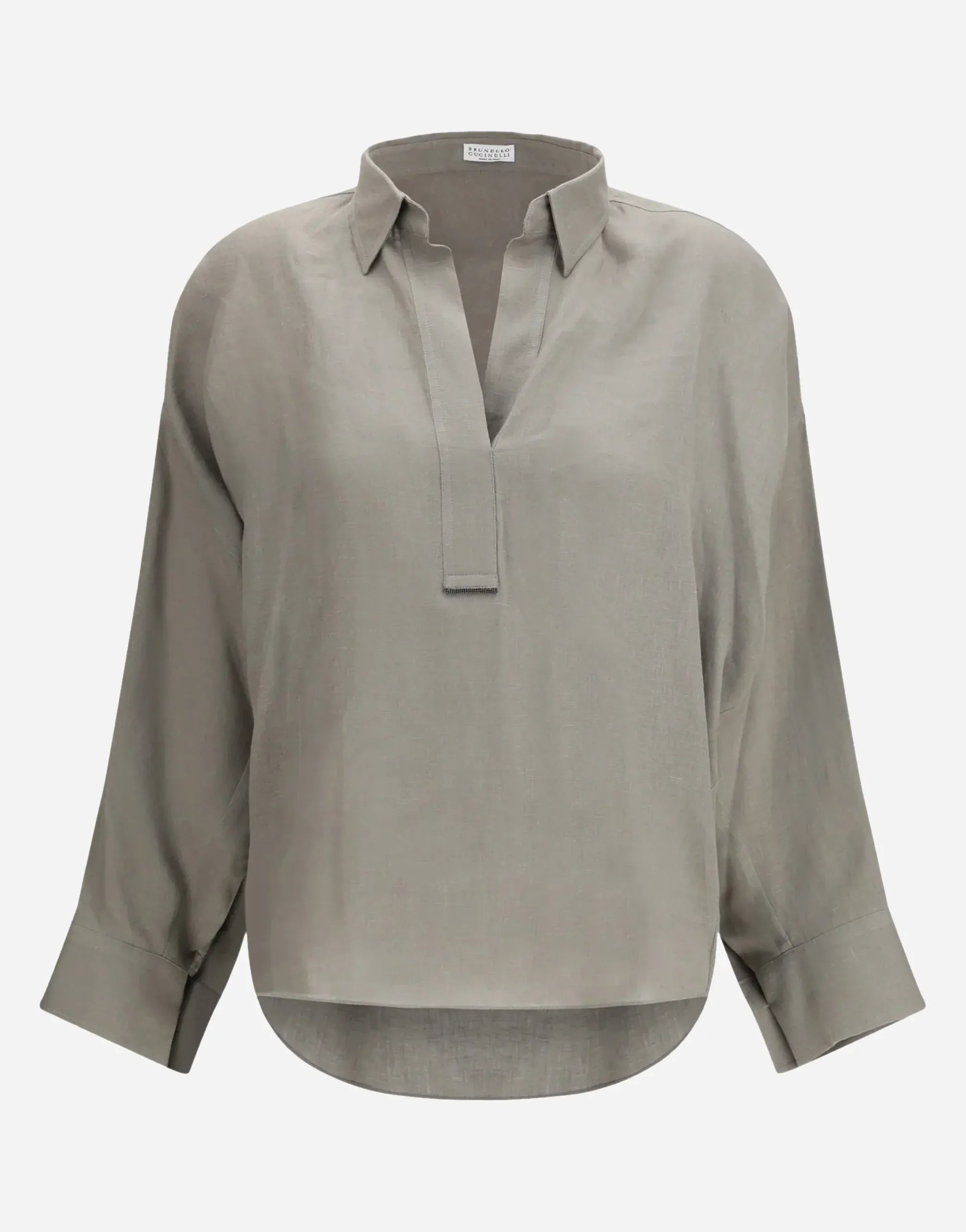 Brunello Cucinelli V-Neck Linen Blouse