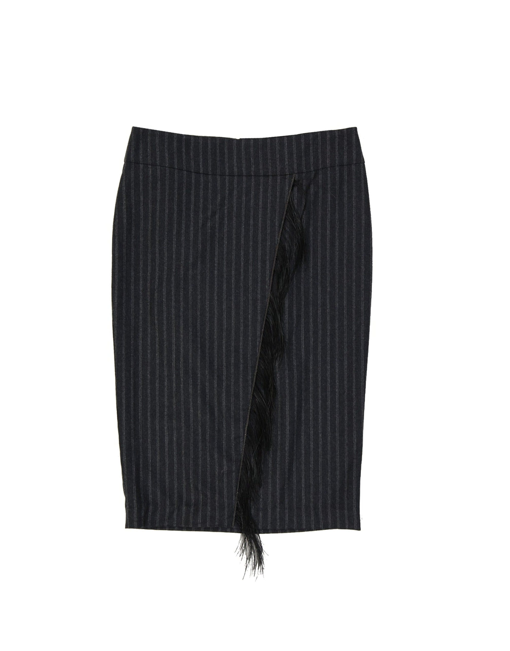 Brunello Cucinelli Virgin Wool Striped Skirt