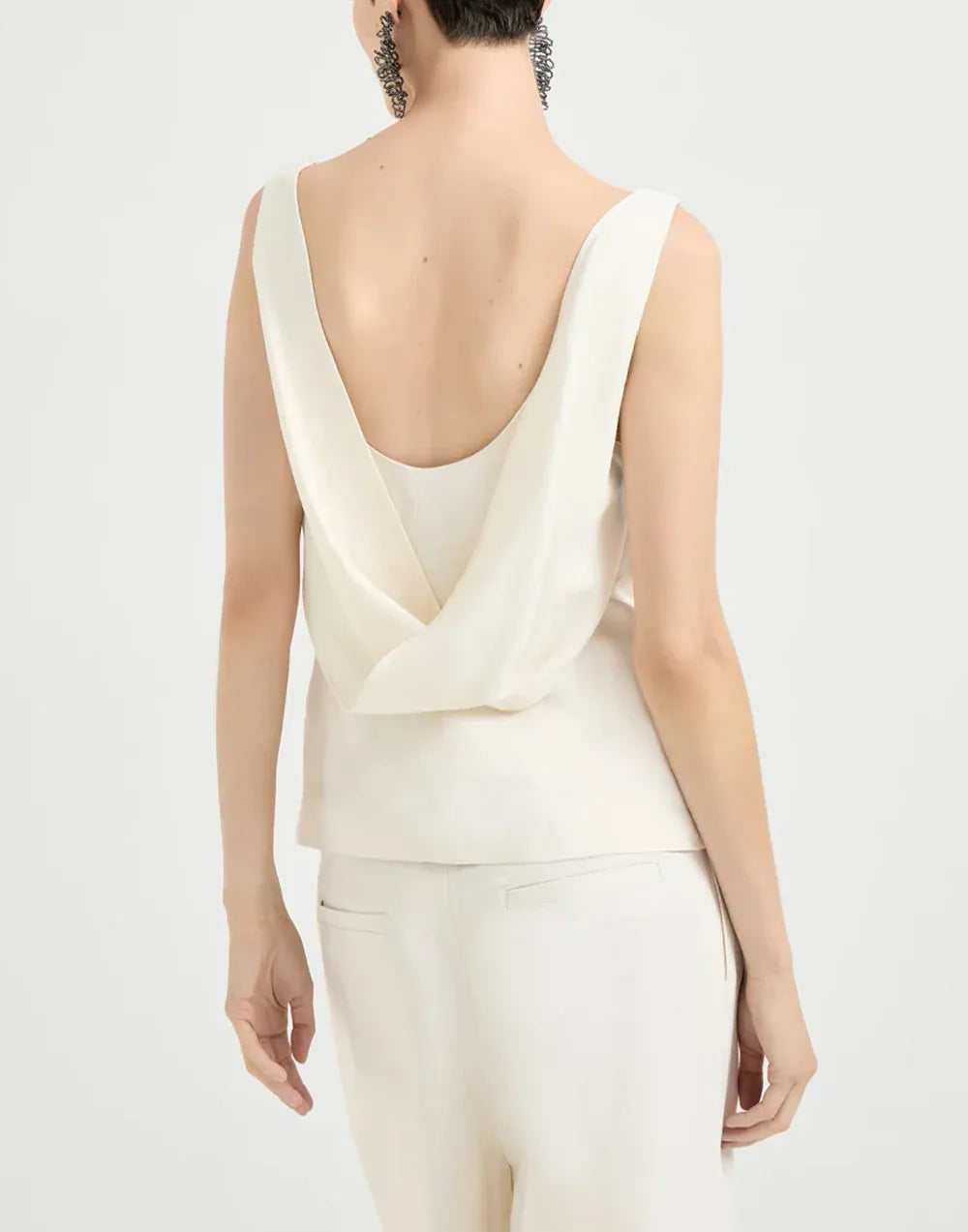 Brunello Cucinelli 粘胶亚麻混纺流畅上衣