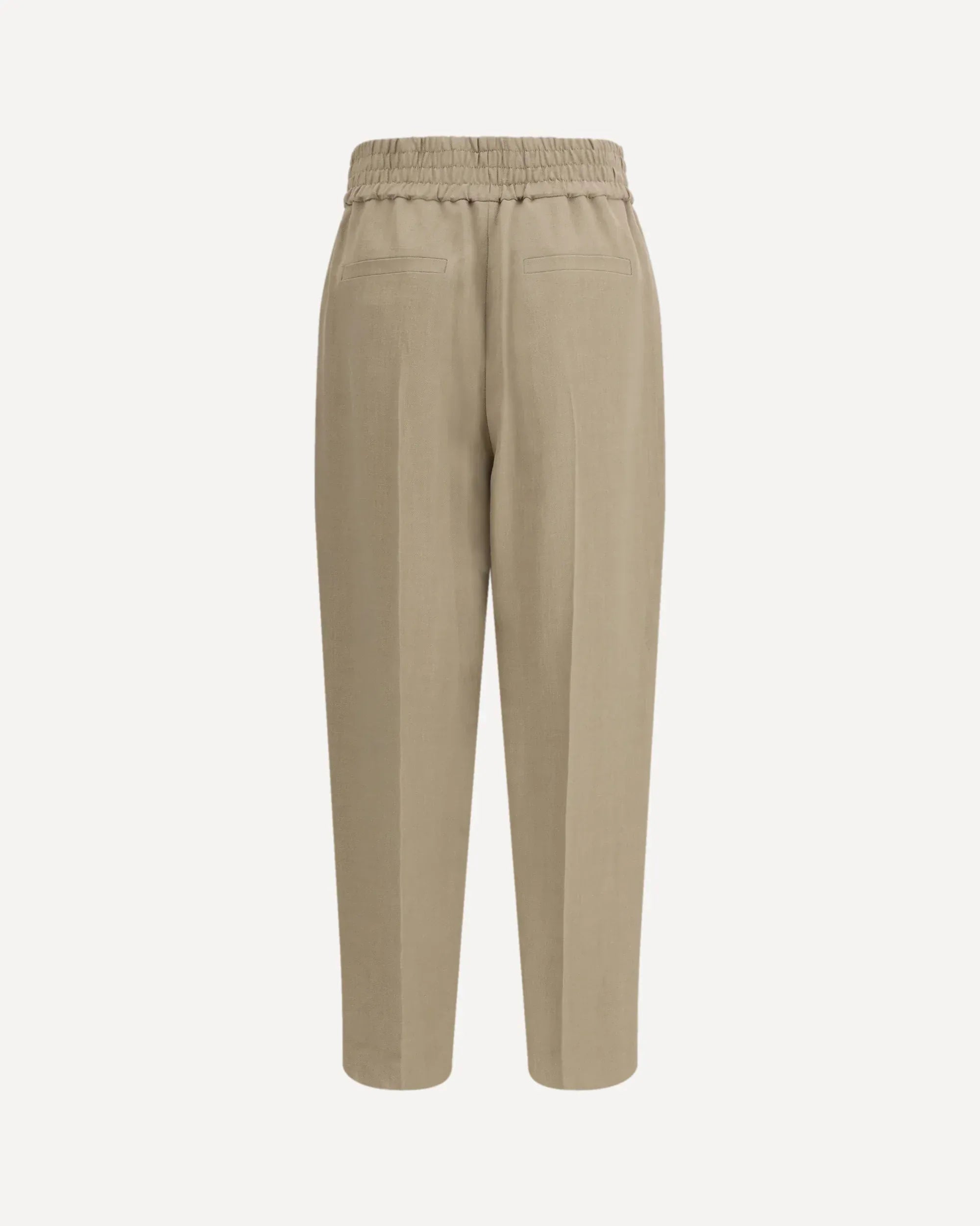 Pantalones anchos de sarga fluida mezcla de viscosa y lino - alternate view