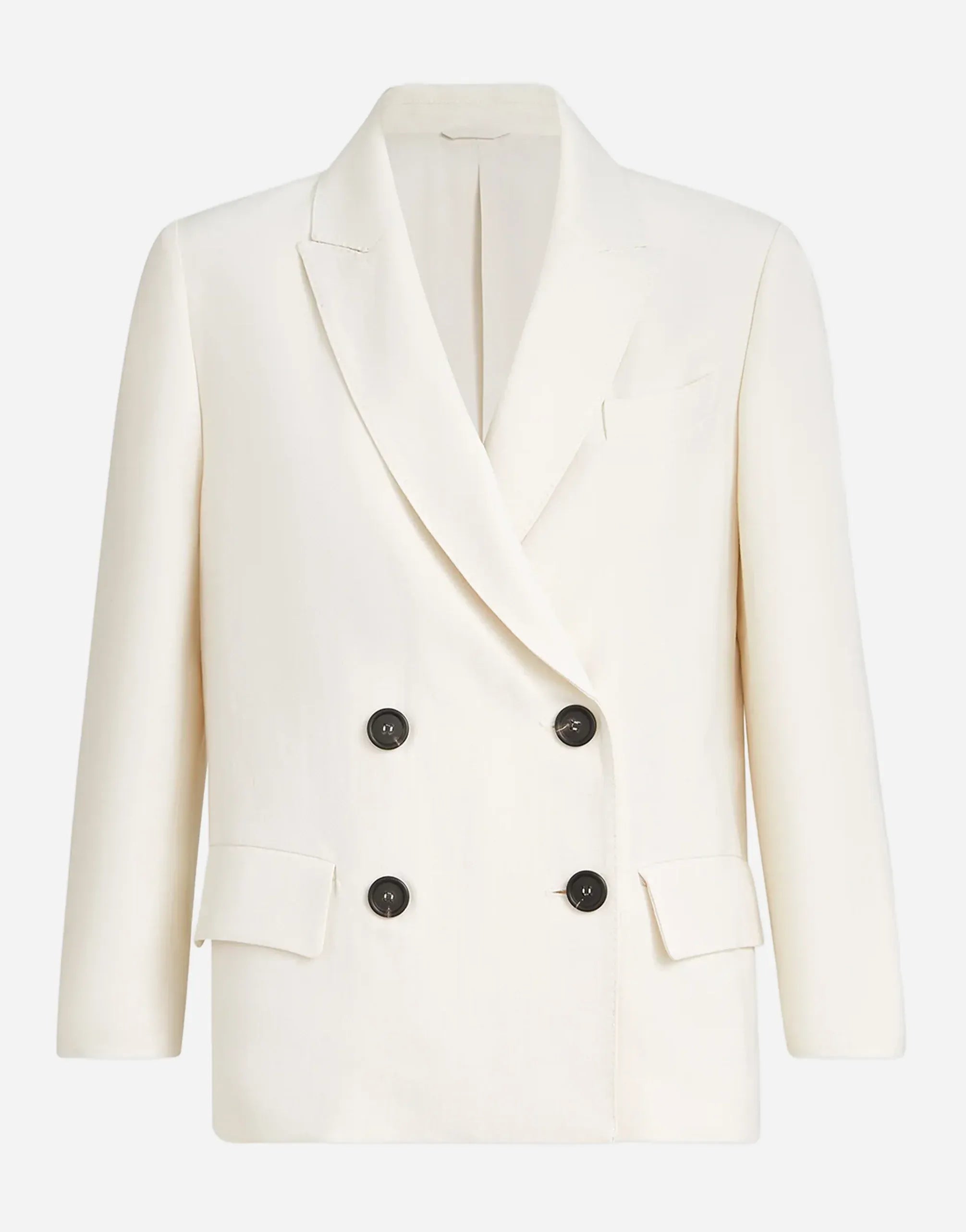 Brunello Cucinelli Viscose-Linen Blend Fluid Twill Monili Blazer