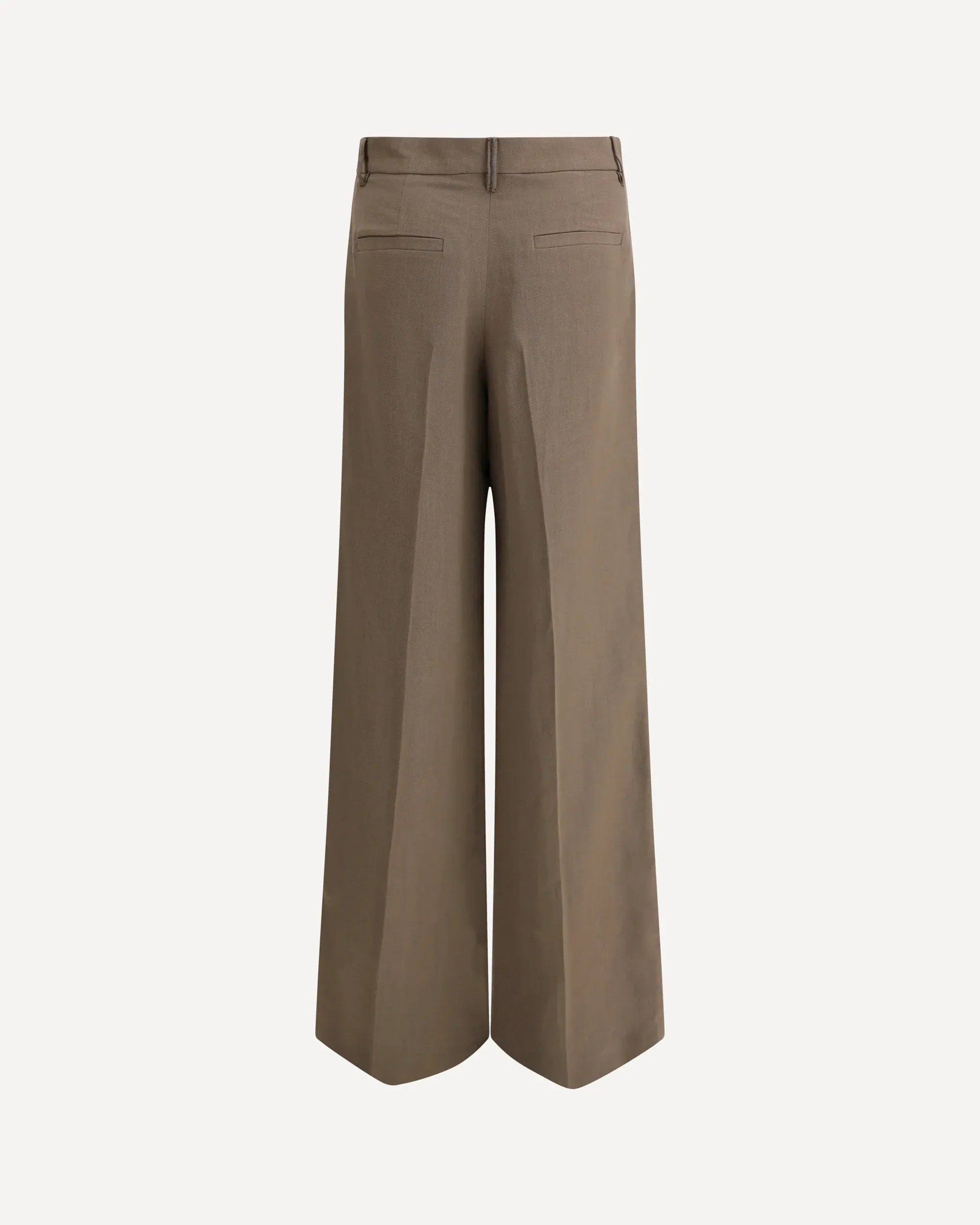 Brunello Cucinelli Viscose-Linen Blend Monili Twill Trousers