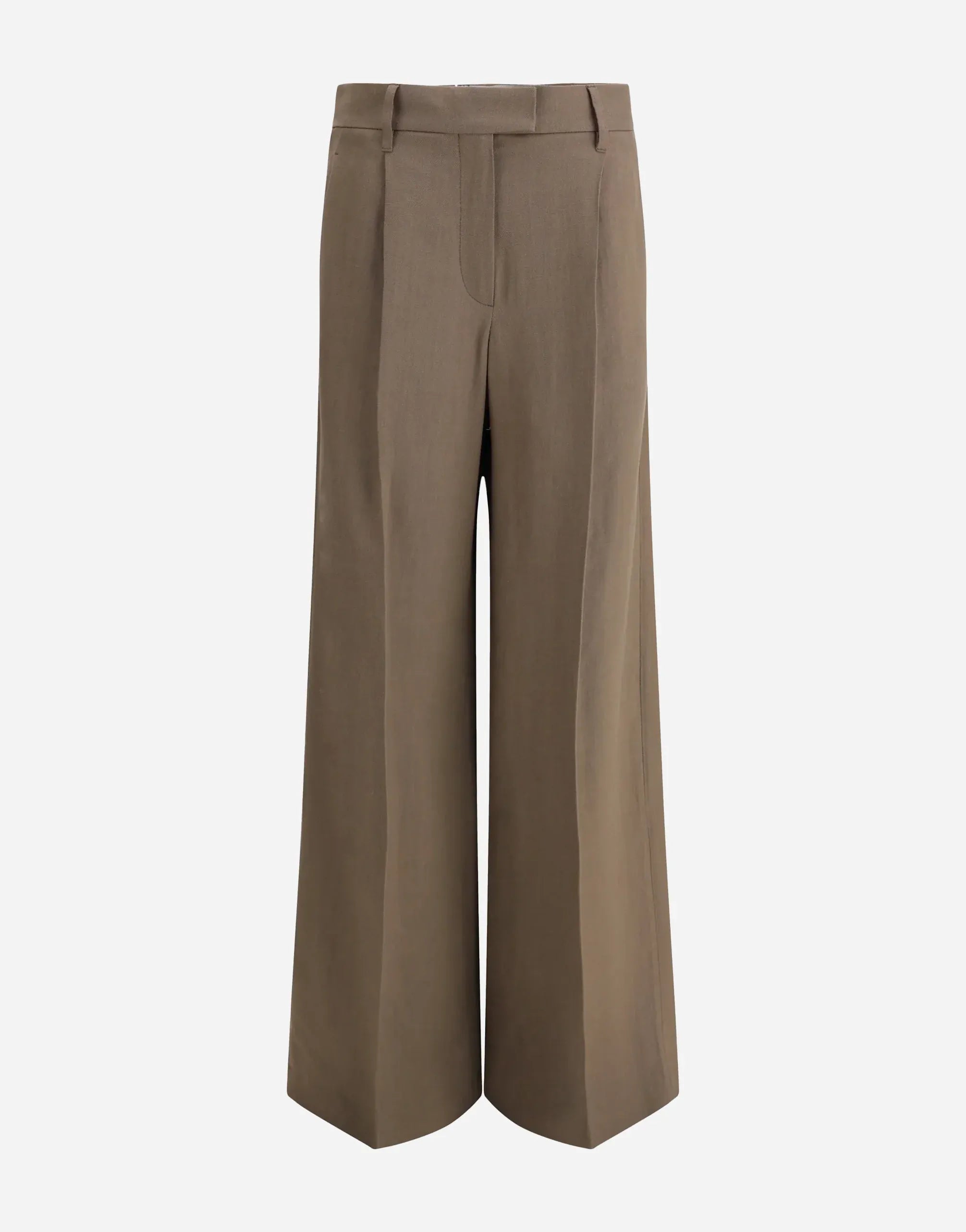 Brunello Cucinelli Viscose-Linen Blend Monili Twill Trousers