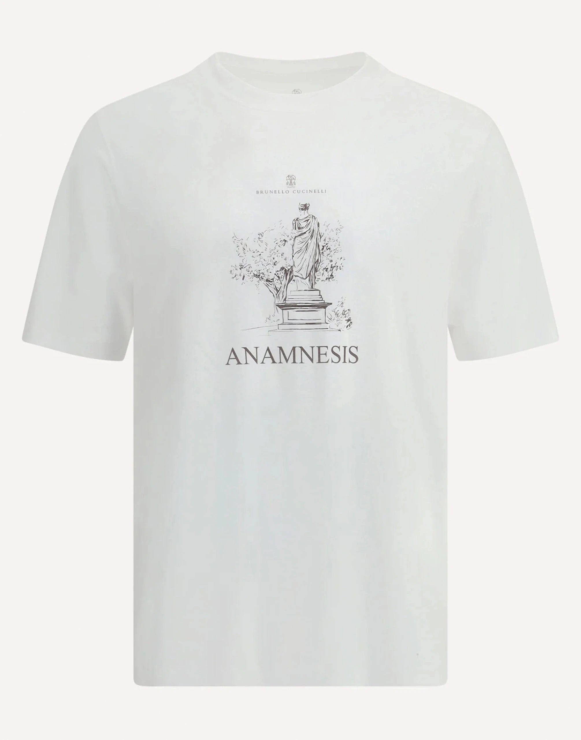 Brunello Cucinelli White Anamnesis-Print Cotton T-Shirt