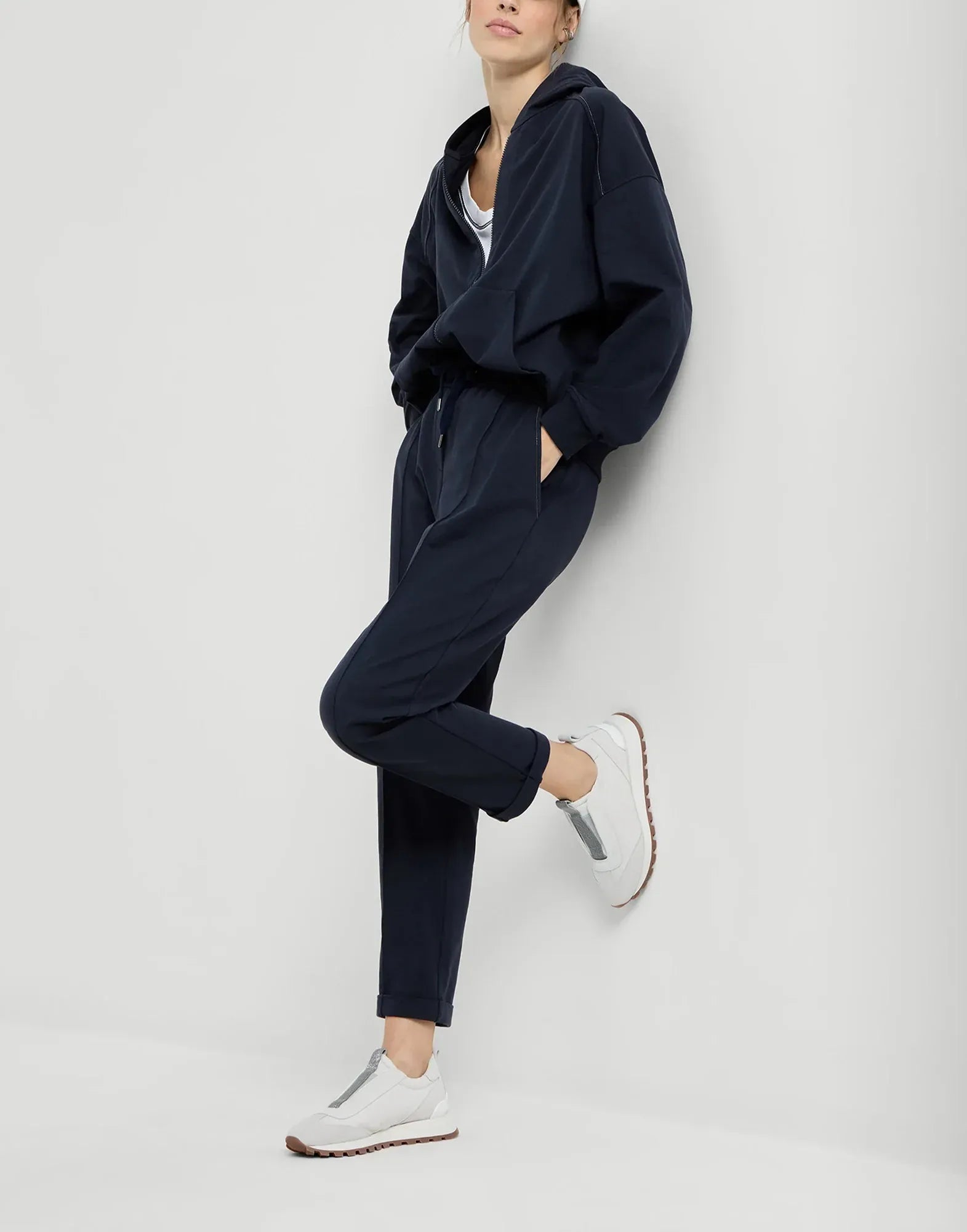 Brunello Cucinelli White Canvas Suede Precious Sneakers