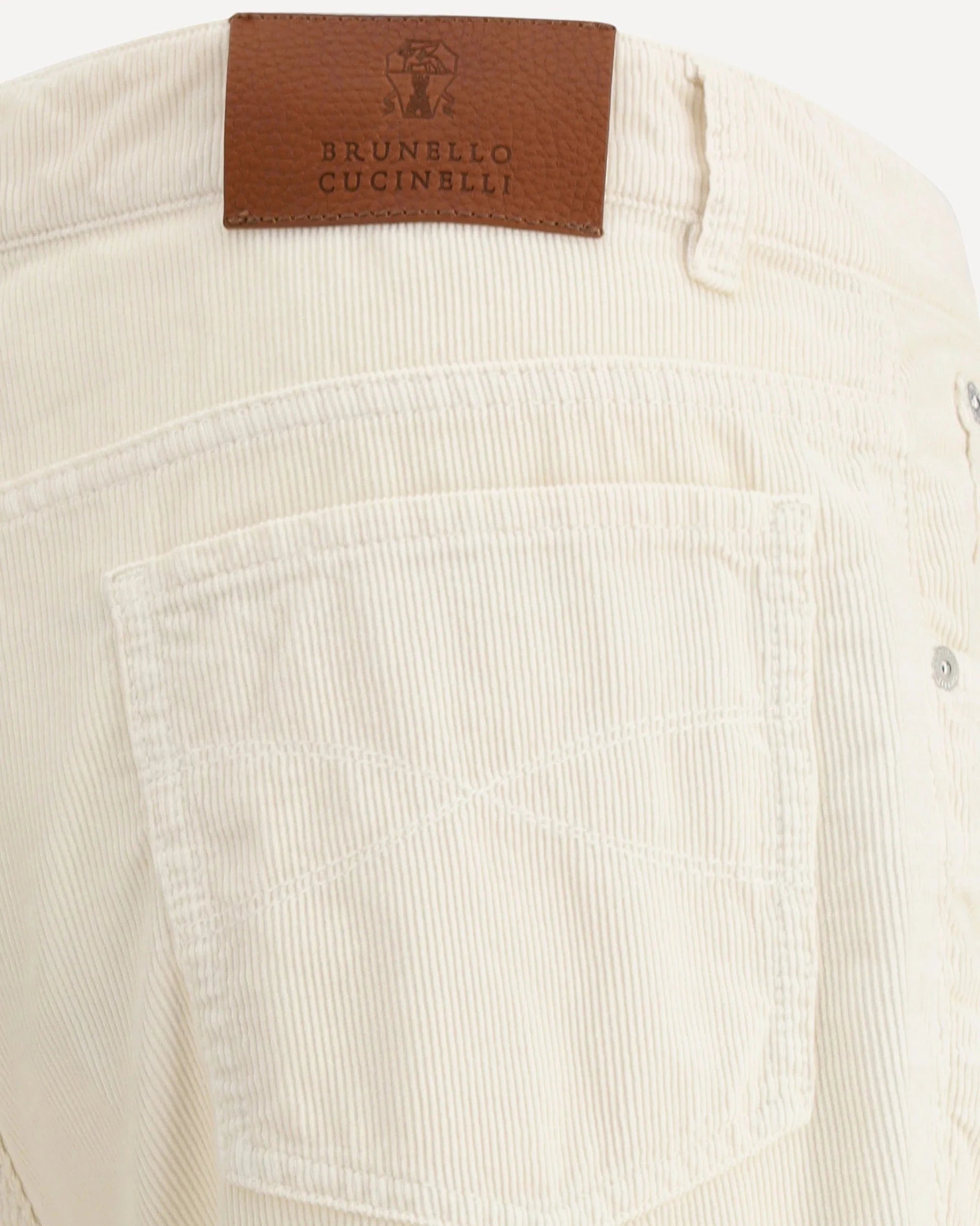 Brunello Cucinelli White Corduroy Trousers