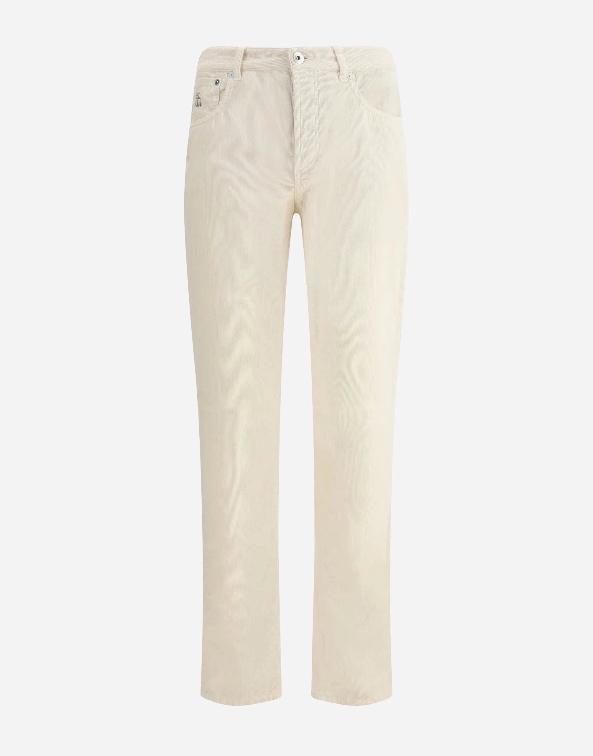 Brunello Cucinelli White Corduroy Trousers