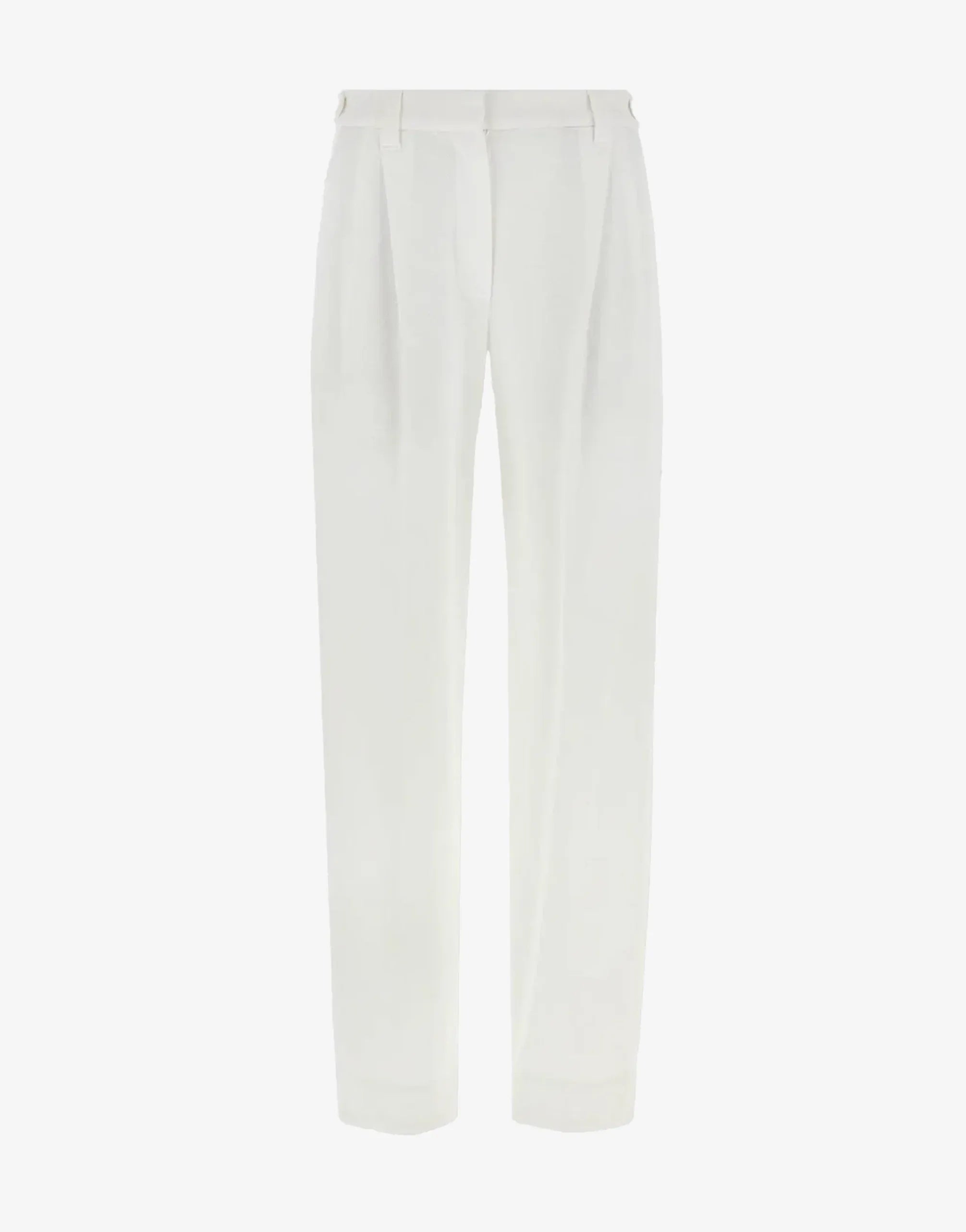 Brunello Cucinelli White Cotton Dress Trousers