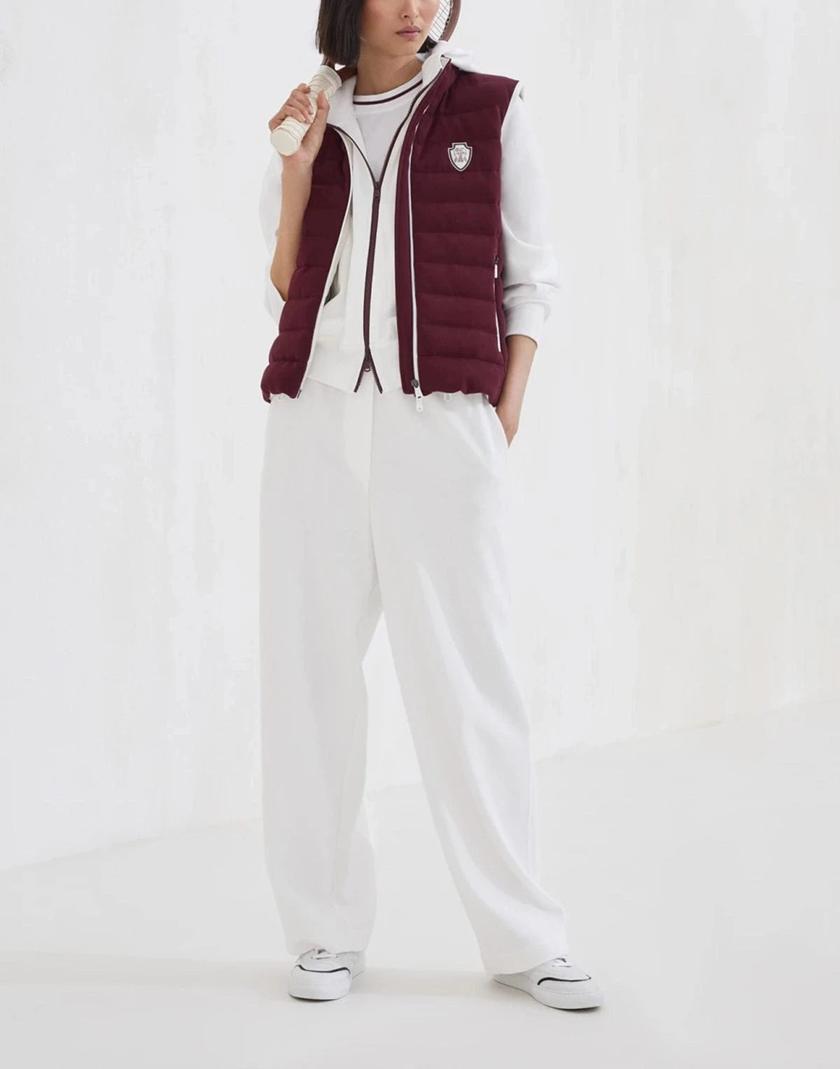 Brunello Cucinelli White Cotton Jersey Logo T-Shirt