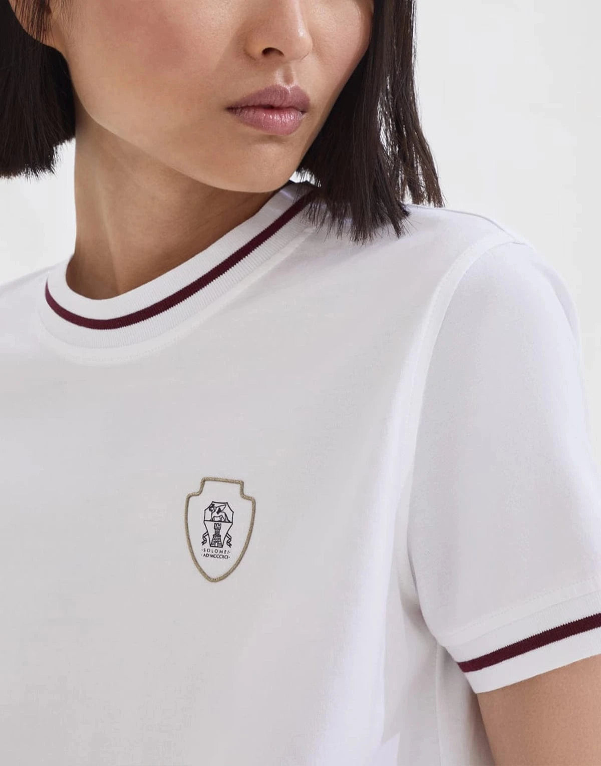 Brunello Cucinelli White Cotton Jersey Logo T-Shirt