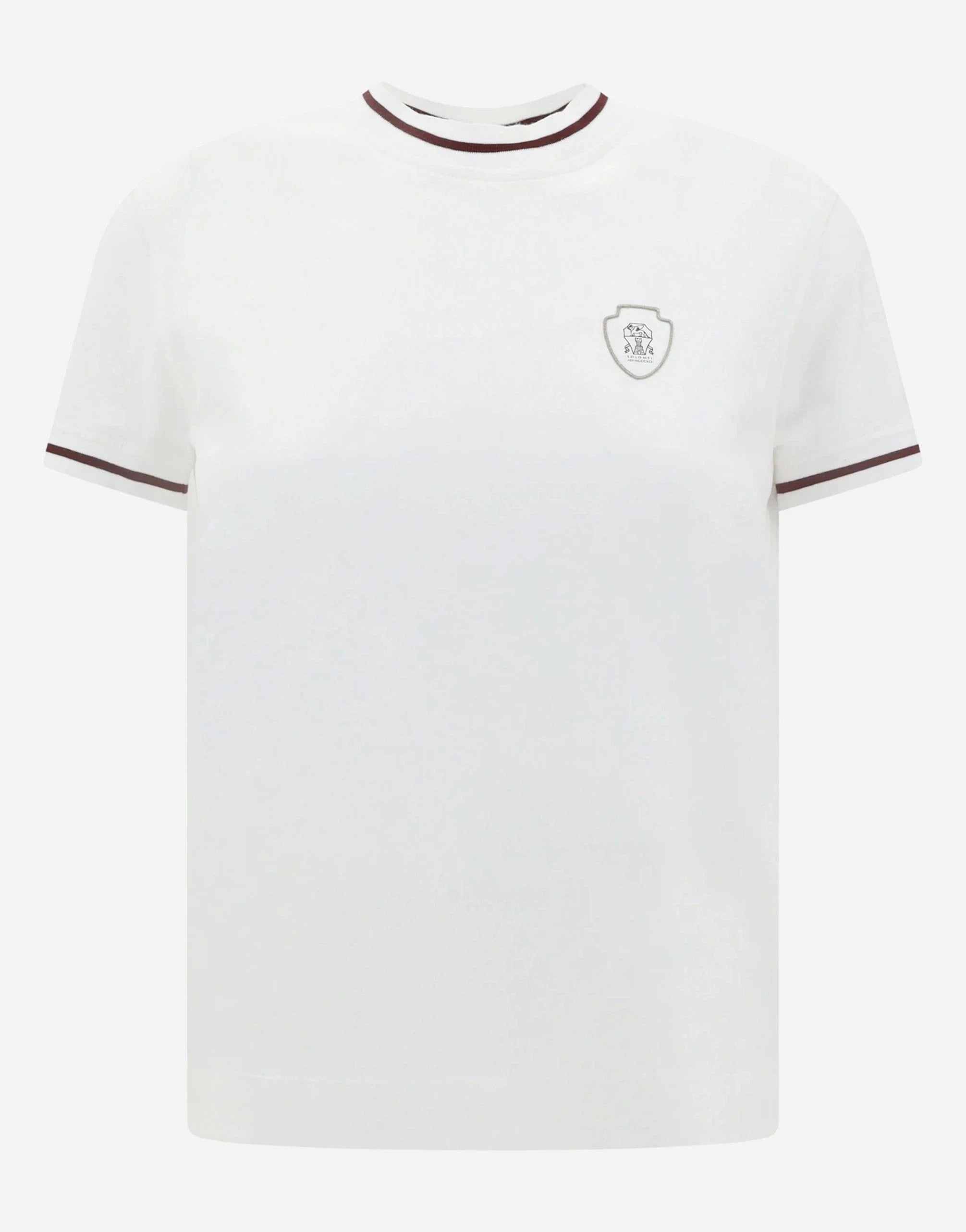 Brunello Cucinelli White Cotton Jersey Logo T-Shirt