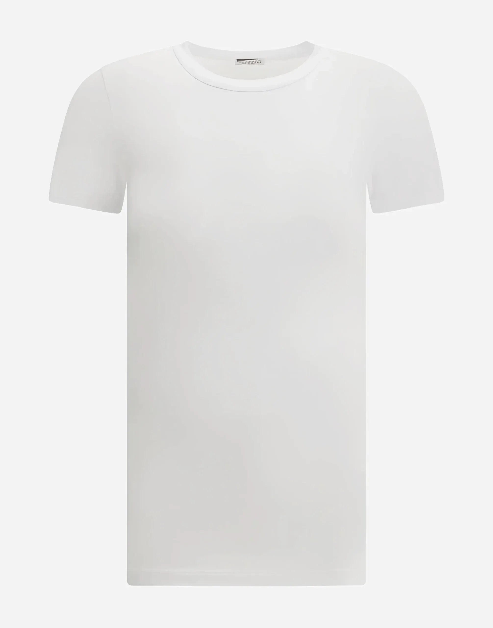Brunello Cucinelli White Cotton Shiny Trim T-Shirt