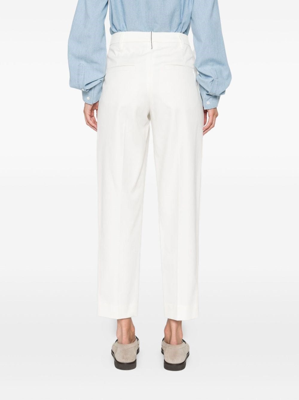 Brunello Cucinelli White Cotton Trousers