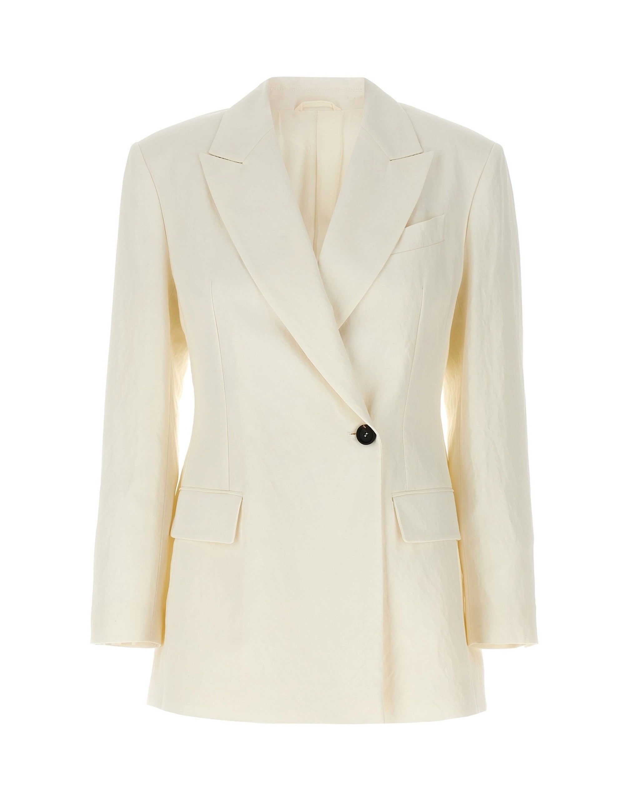 Brunello Cucinelli White Double-Breasted Blazer