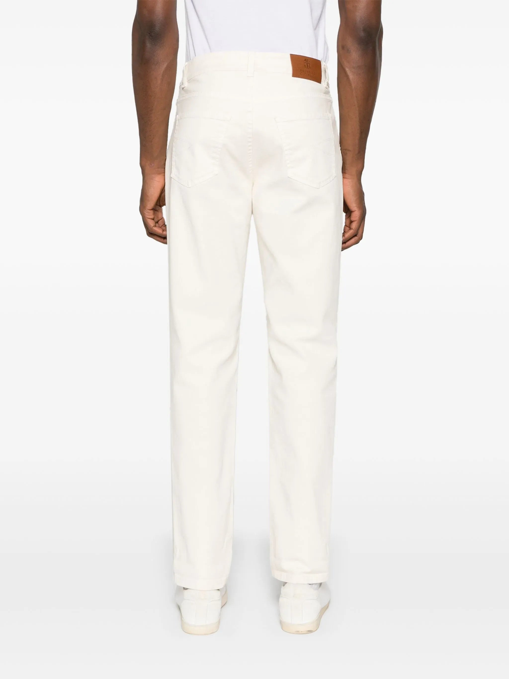 Brunello Cucinelli White Garment-Dyed Comfort Denim Jeans