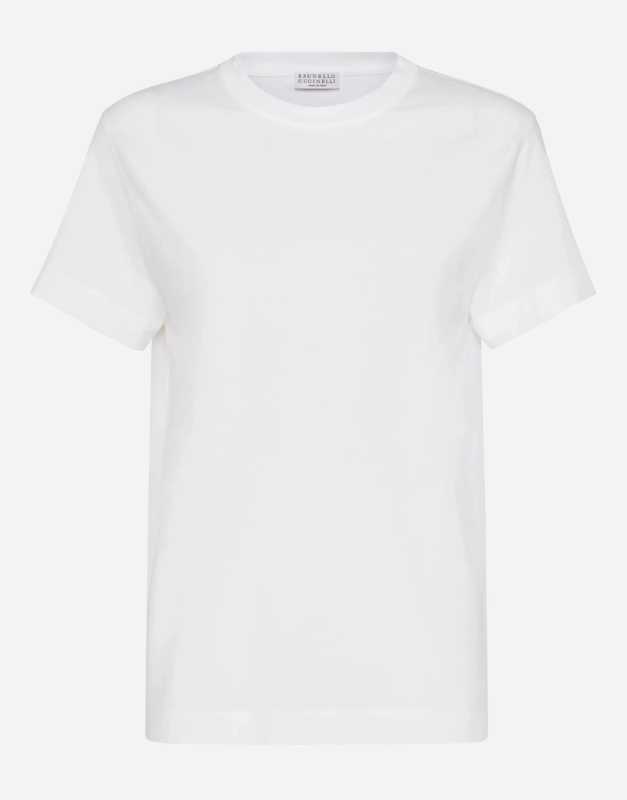 Brunello Cucinelli White Monili-Embellished Cotton T-Shirt
