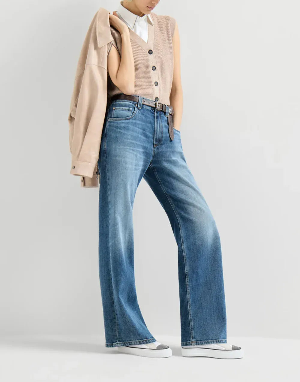 Brunello Cucinelli White Suede Slip-On Sneakers