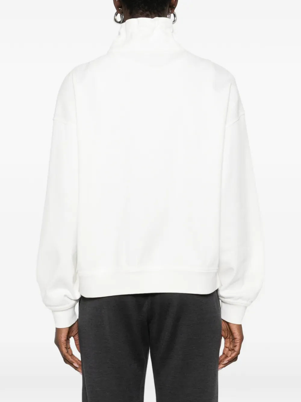 Brunello Cucinelli White Zip-Collar Sweatshirt
