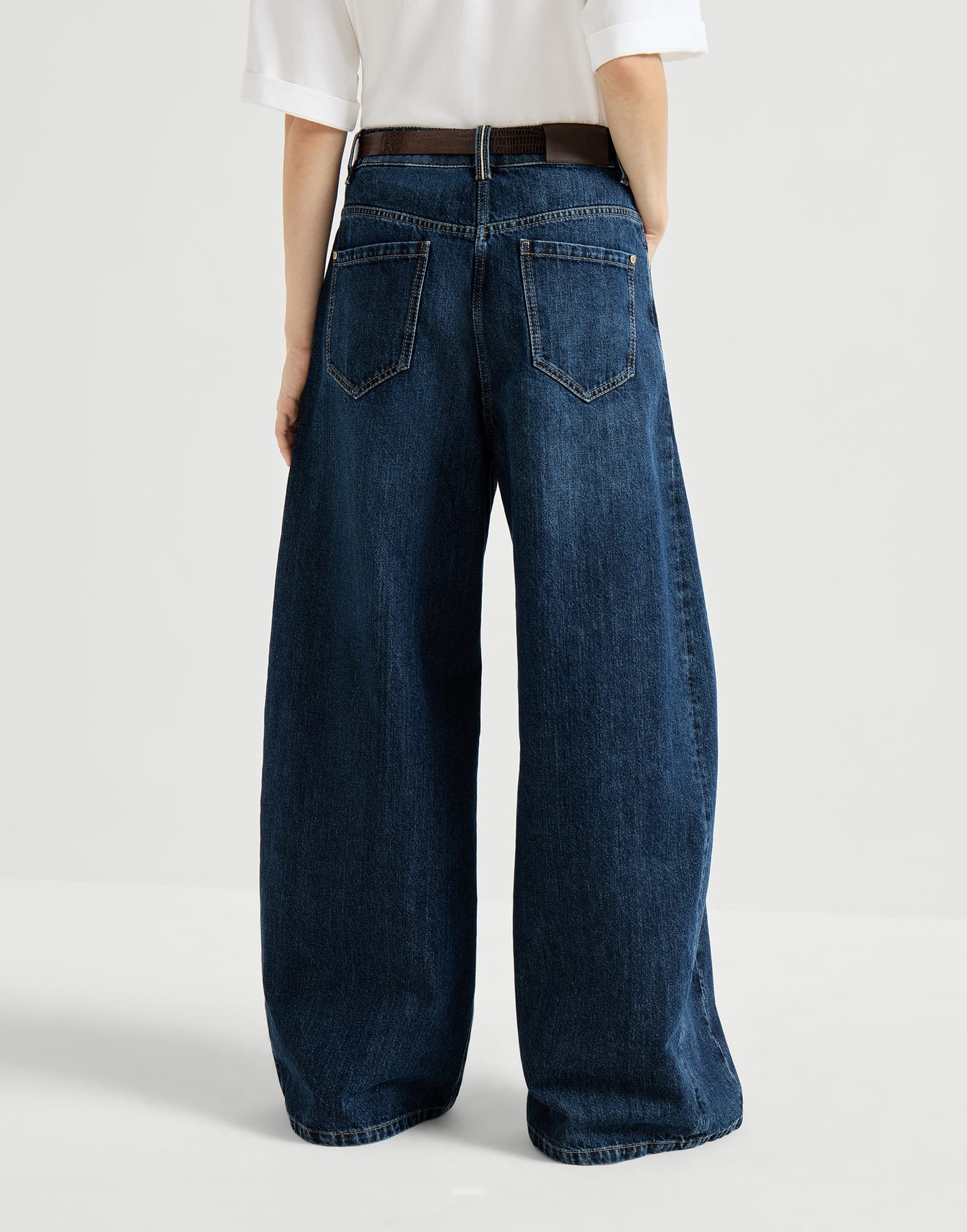 Brunello Cucinelli Wide Denim Monili Jeans