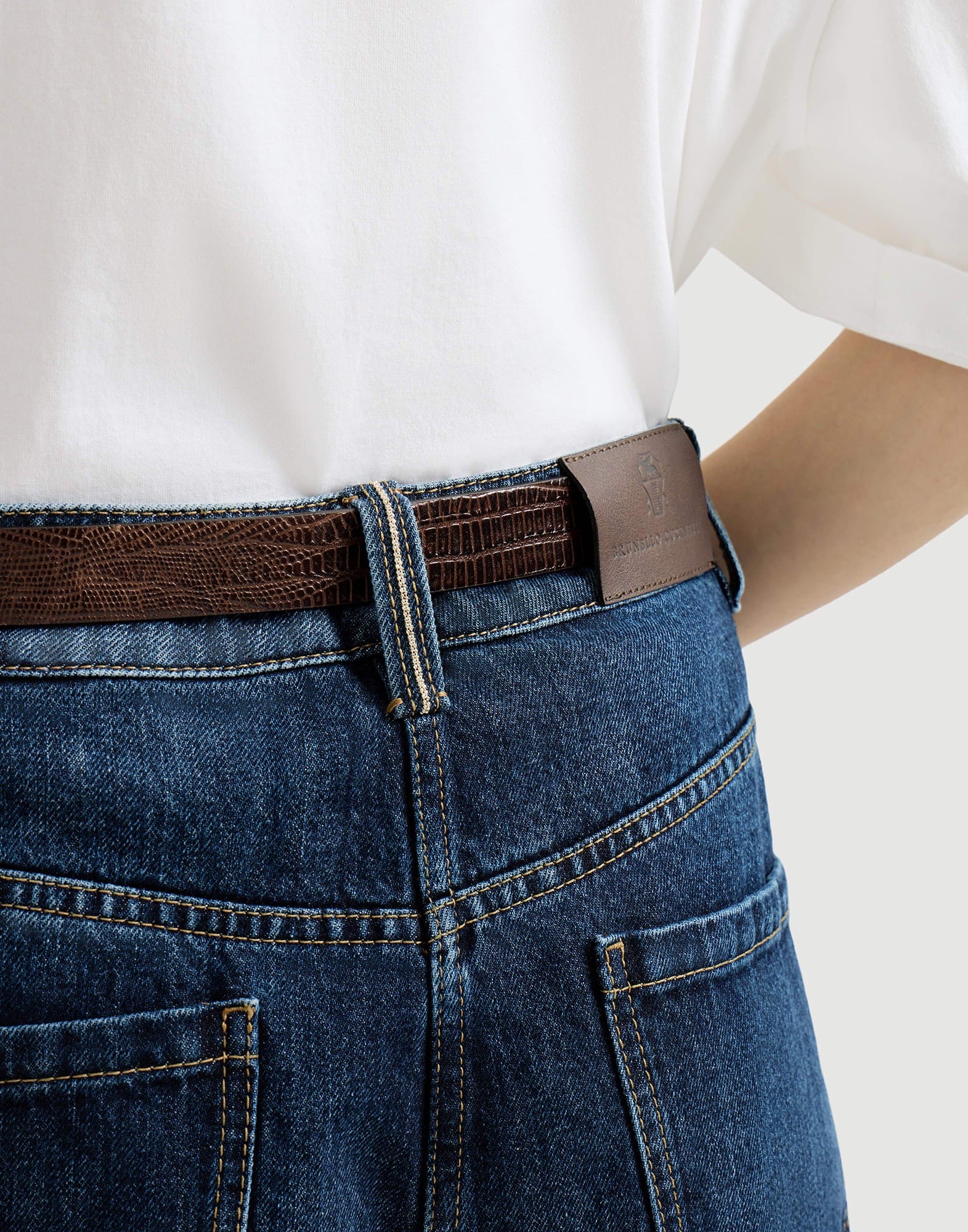 Brunello Cucinelli Wide Denim Monili Jeans