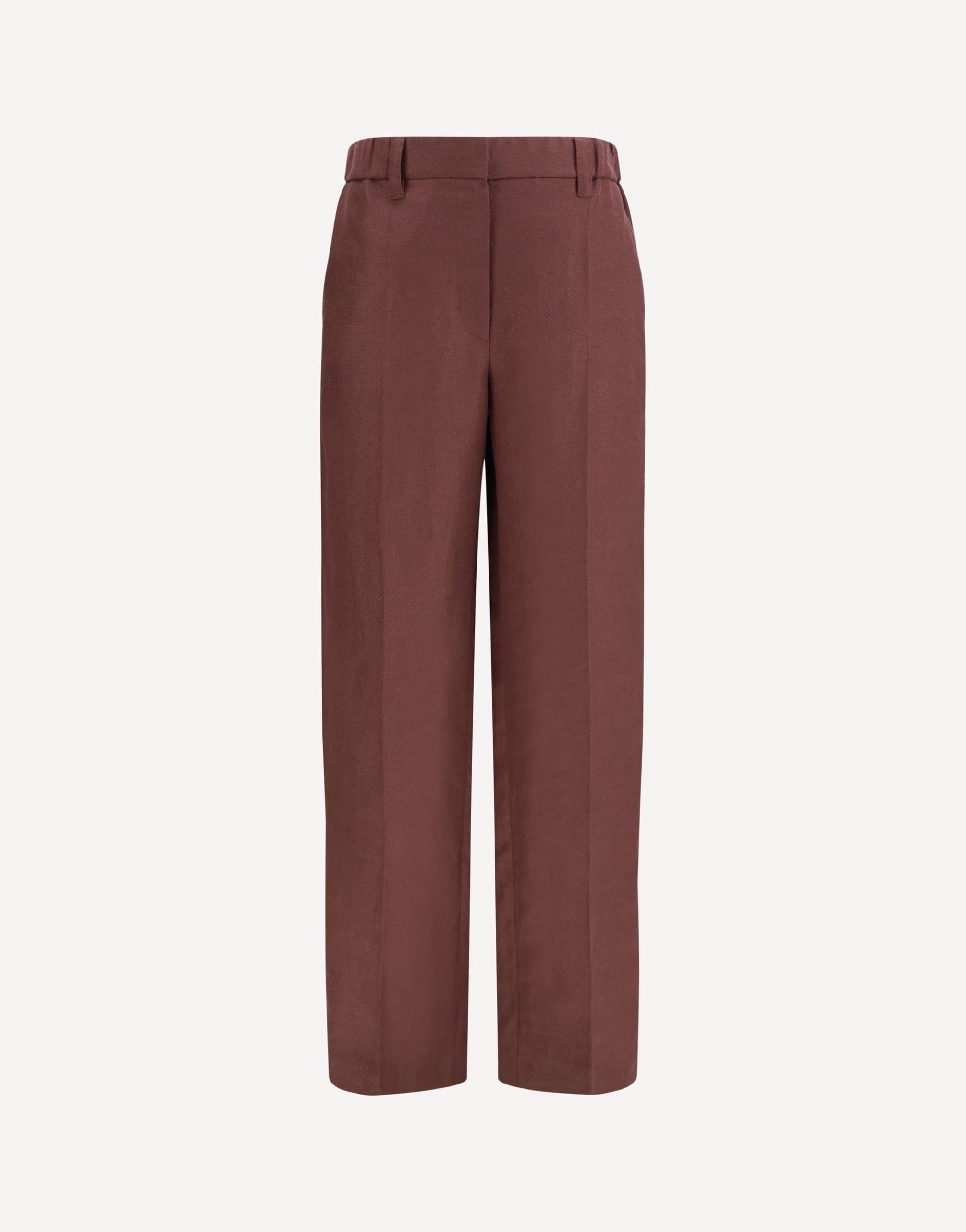 Brunello Cucinelli Wide-Leg Pants In Linen With Elastic Waistband And Belt Loops