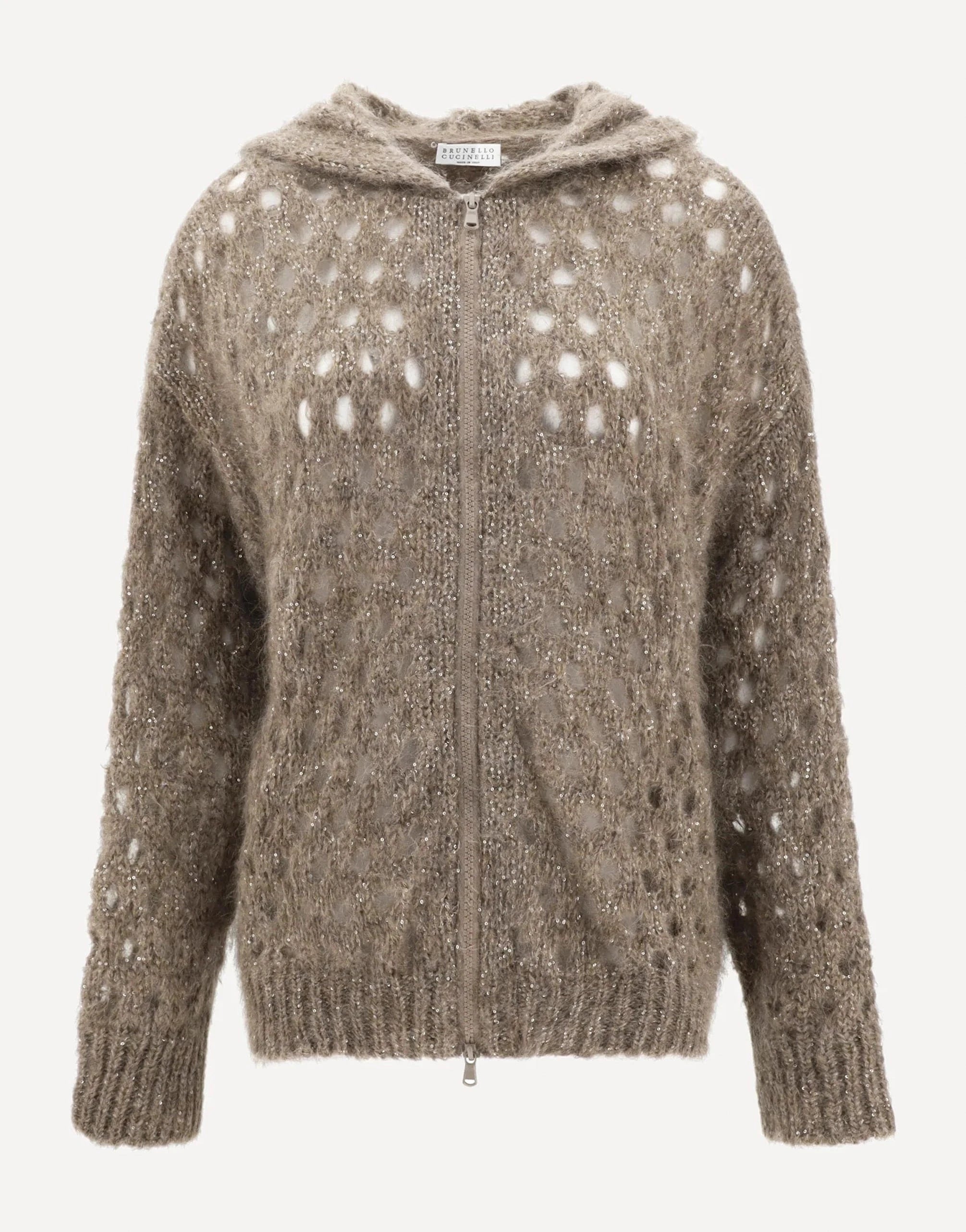Brunello Cucinelli Wispy Dazzling Net Hoodie