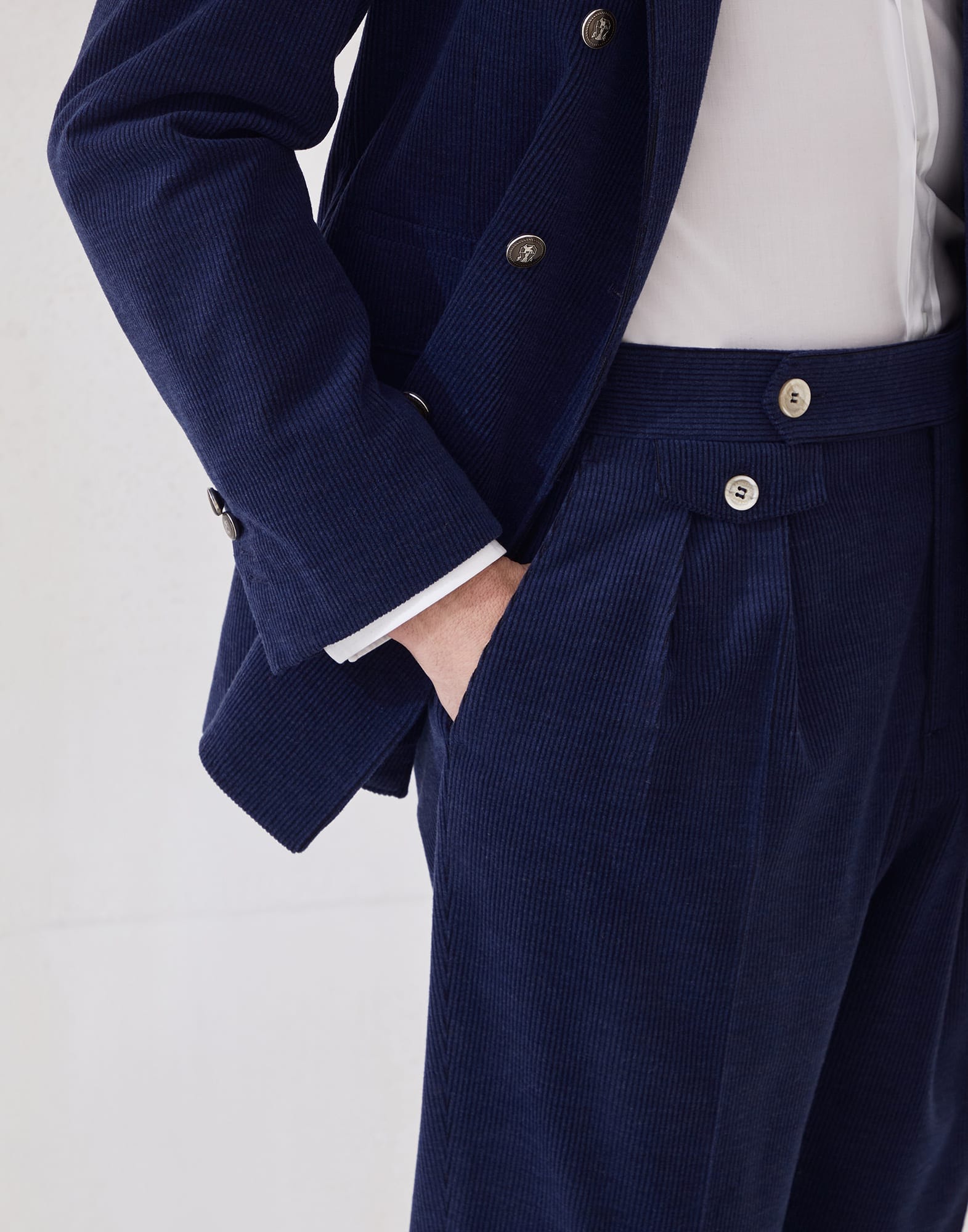 Brunello Cucinelli Wool-Blend Corduroy Tailor Fit Trousers