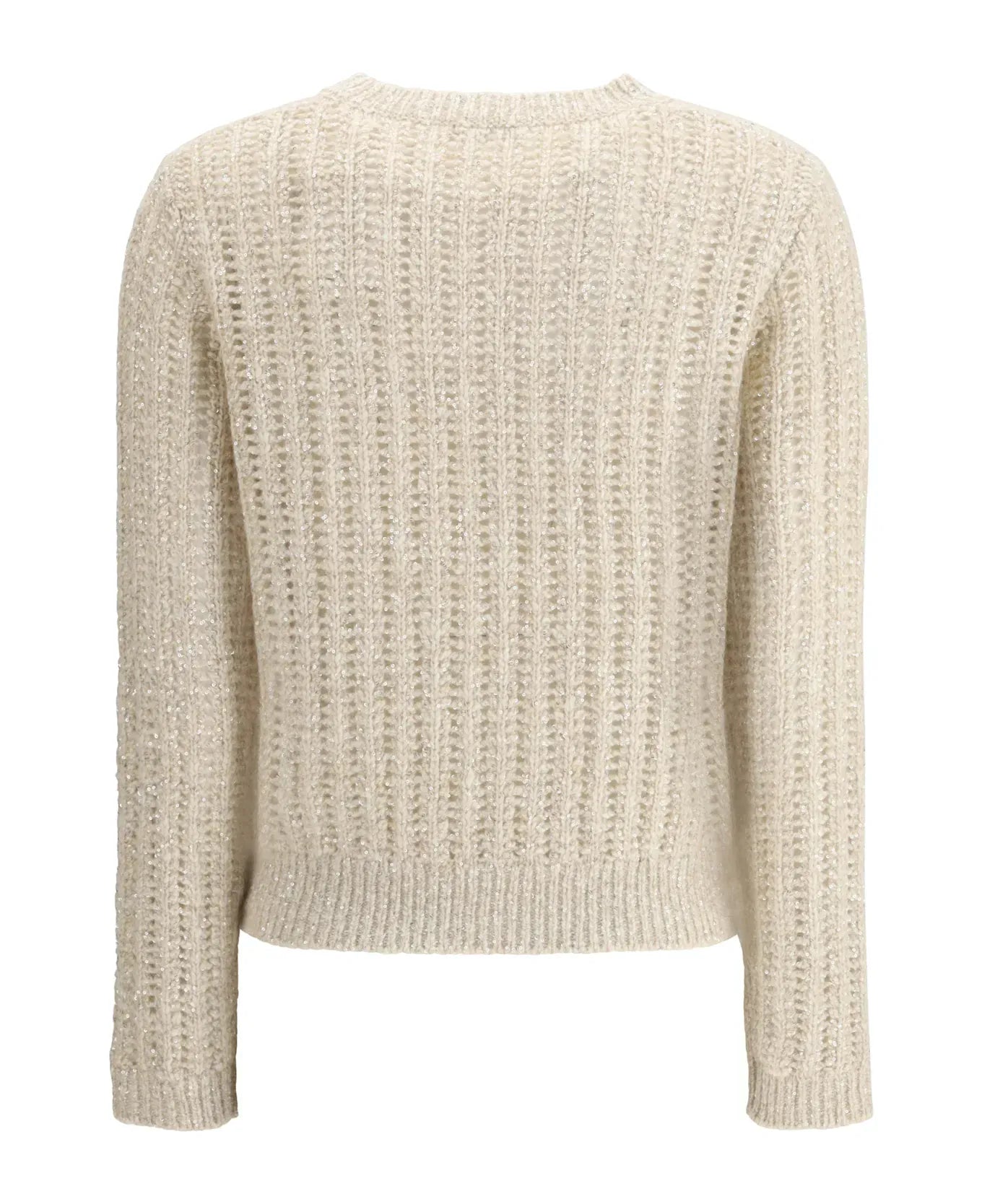 Brunello Cucinelli Wool-Blend Dazzling Rib Sweater