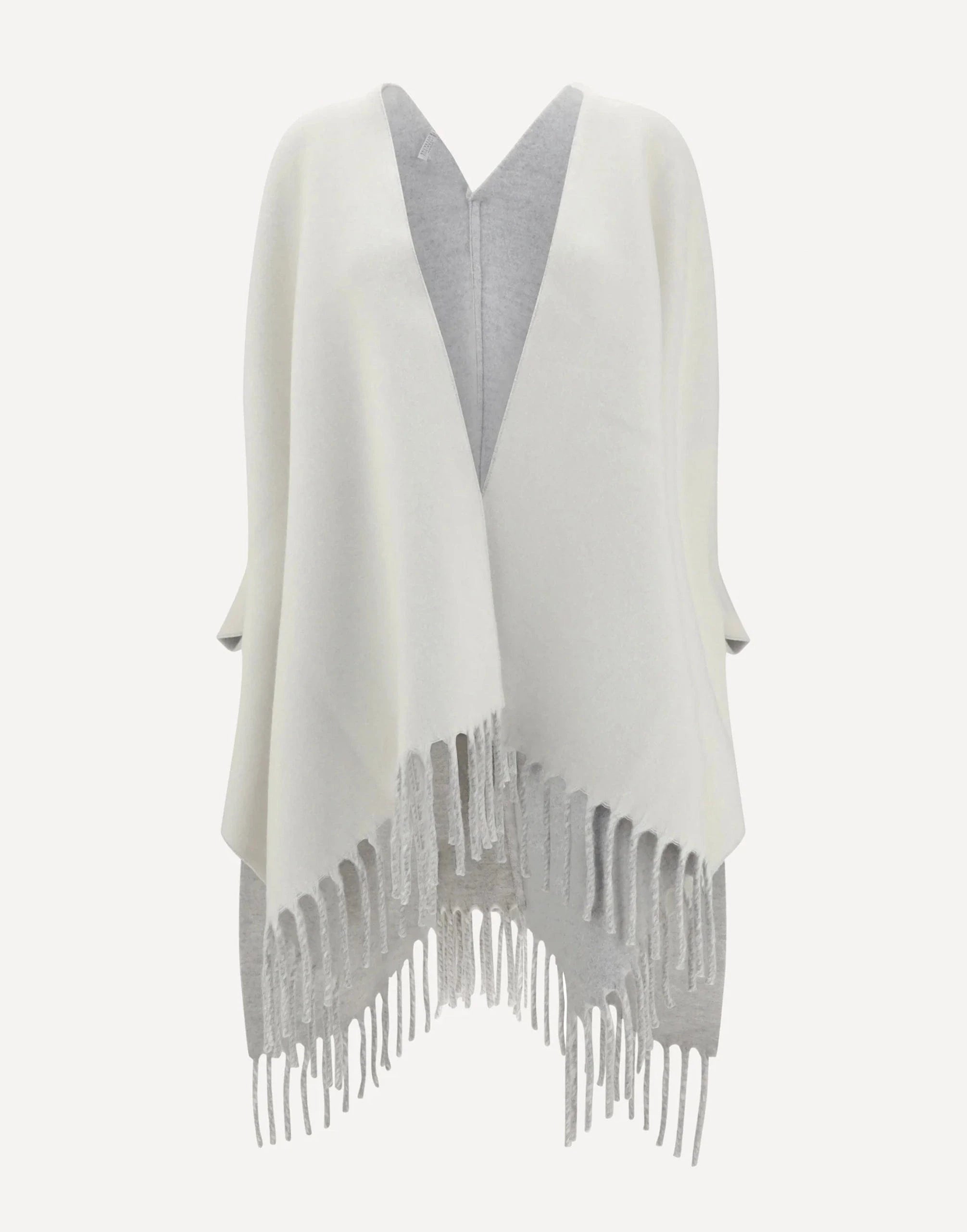 Brunello Cucinelli Wool-Cashmere Blend Reversible Poncho