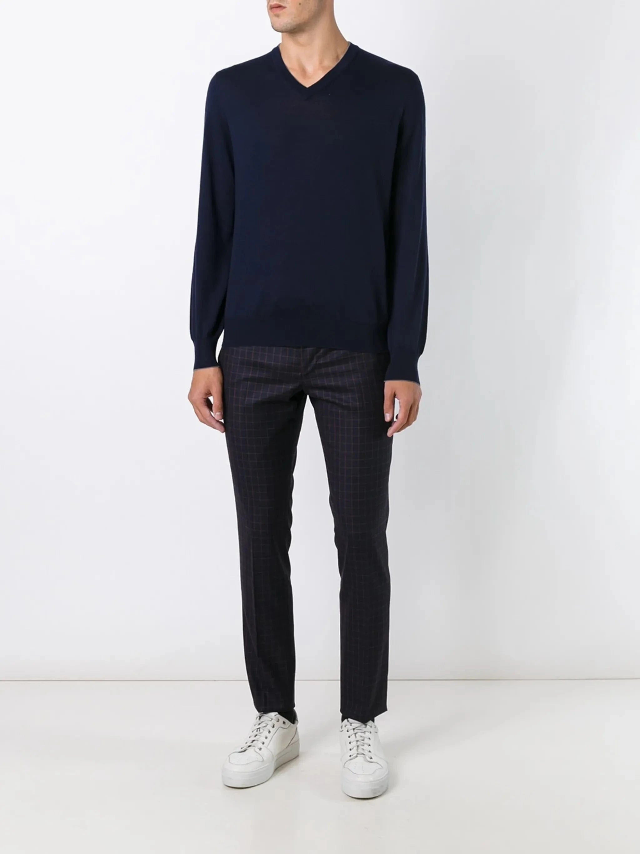 Brunello Cucinelli Wool-Cashmere Blend V-Neck Sweater