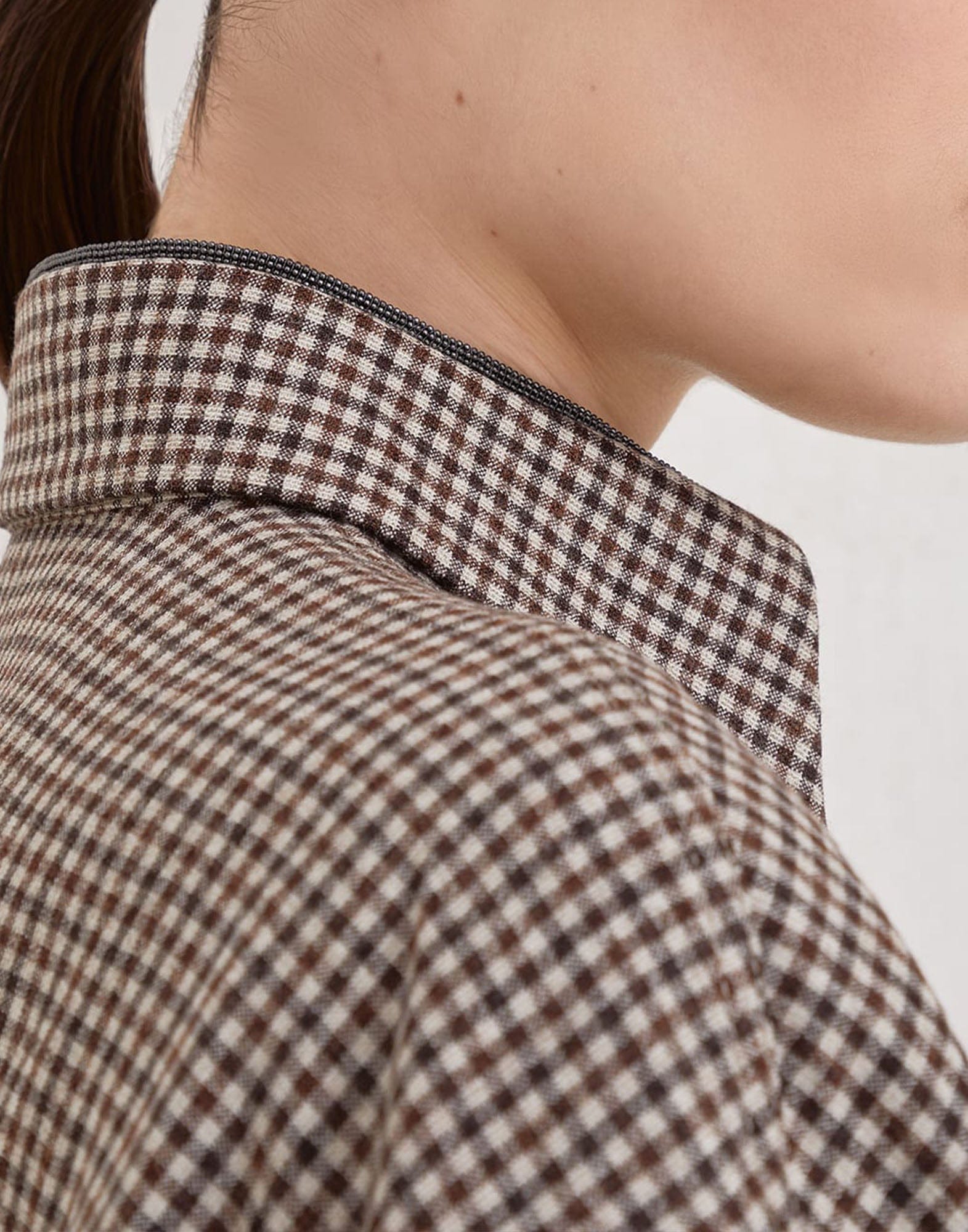 Brunello Cucinelli Wool Check Belted Shirt