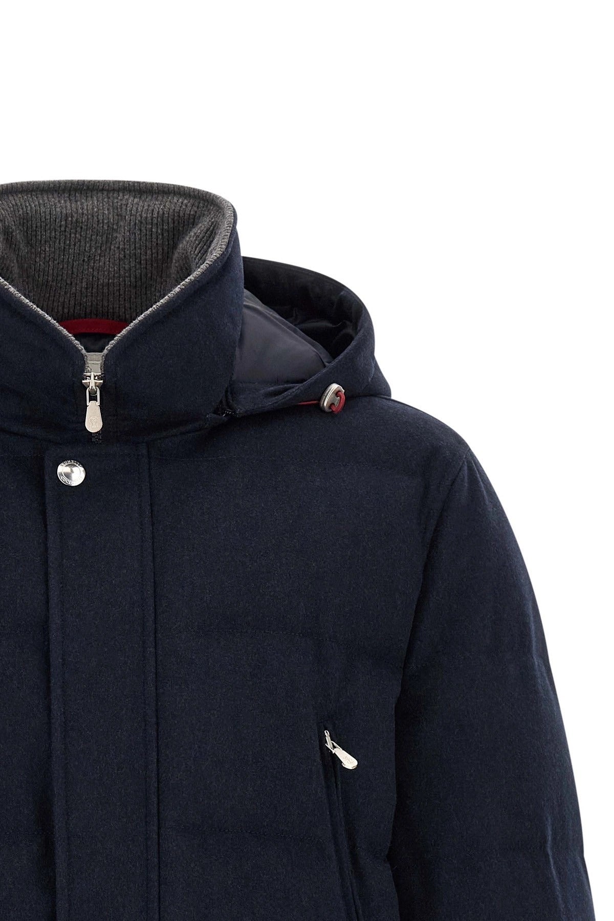 Parka con cappuccio in flanella di lana Brunello Cucinelli