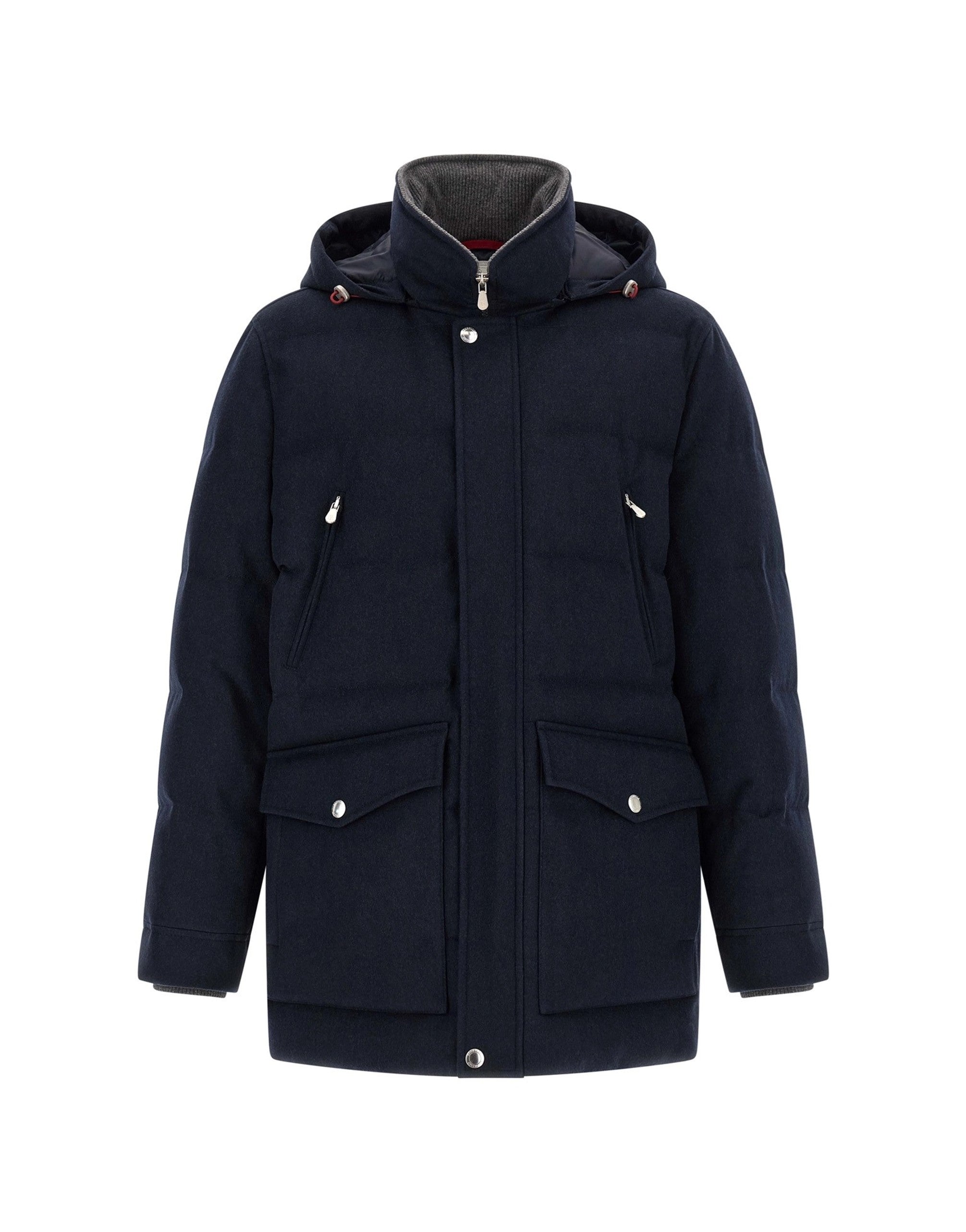 Parka à capuche en flanelle de laine Brunello Cucinelli