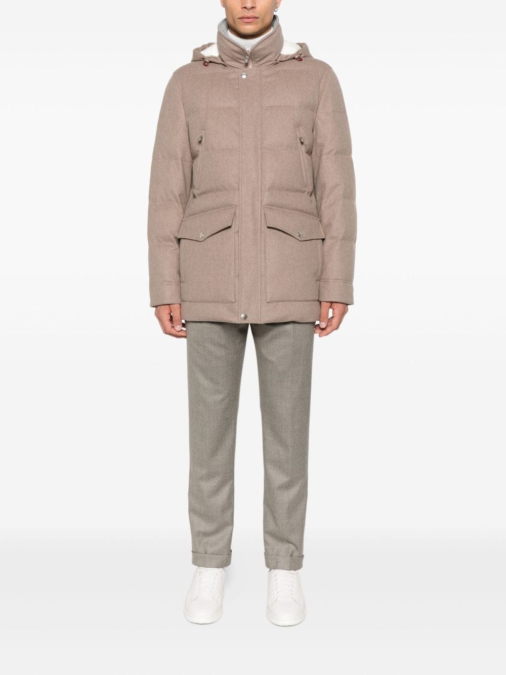 Brunello Cucinelli Wool Hooded Quilted Jacket