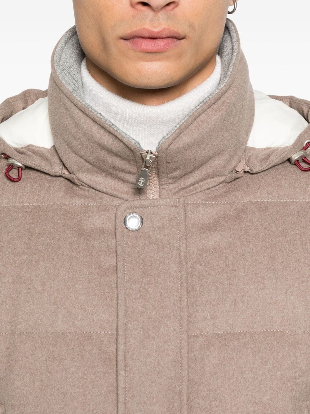 Brunello Cucinelli Wool Hooded Quilted Jacket