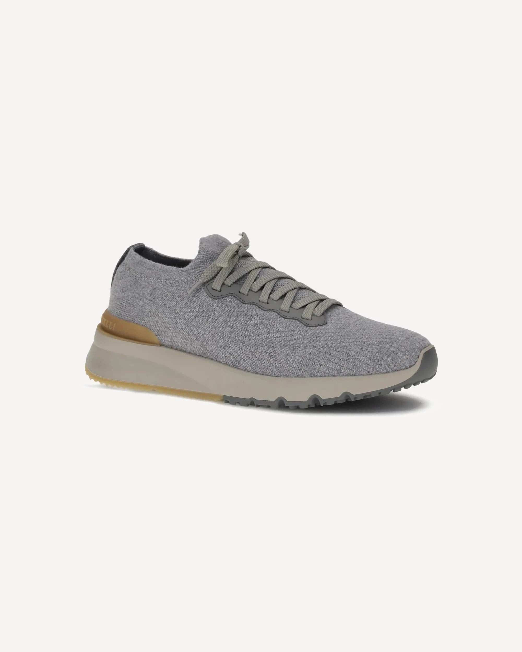 Brunello Cucinelli Wool Knit Semi-Polished Sneakers