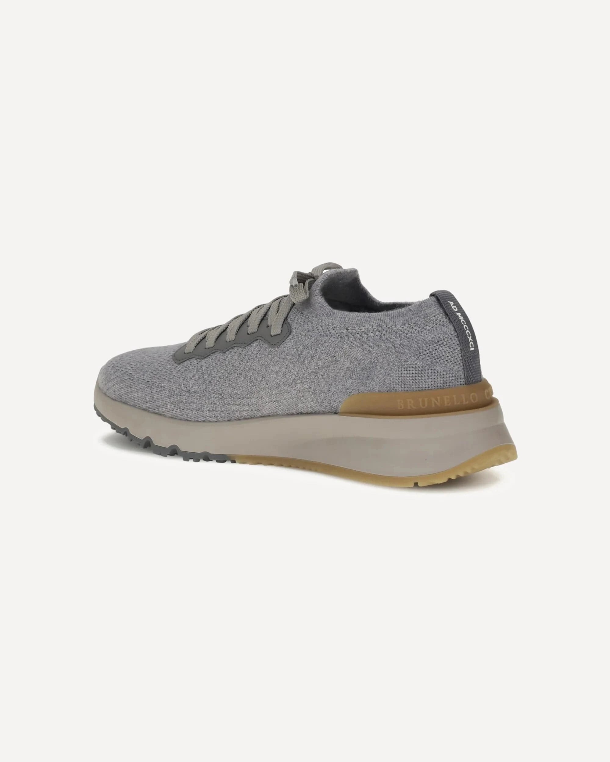 Brunello Cucinelli Wool Knit Semi-Polished Sneakers