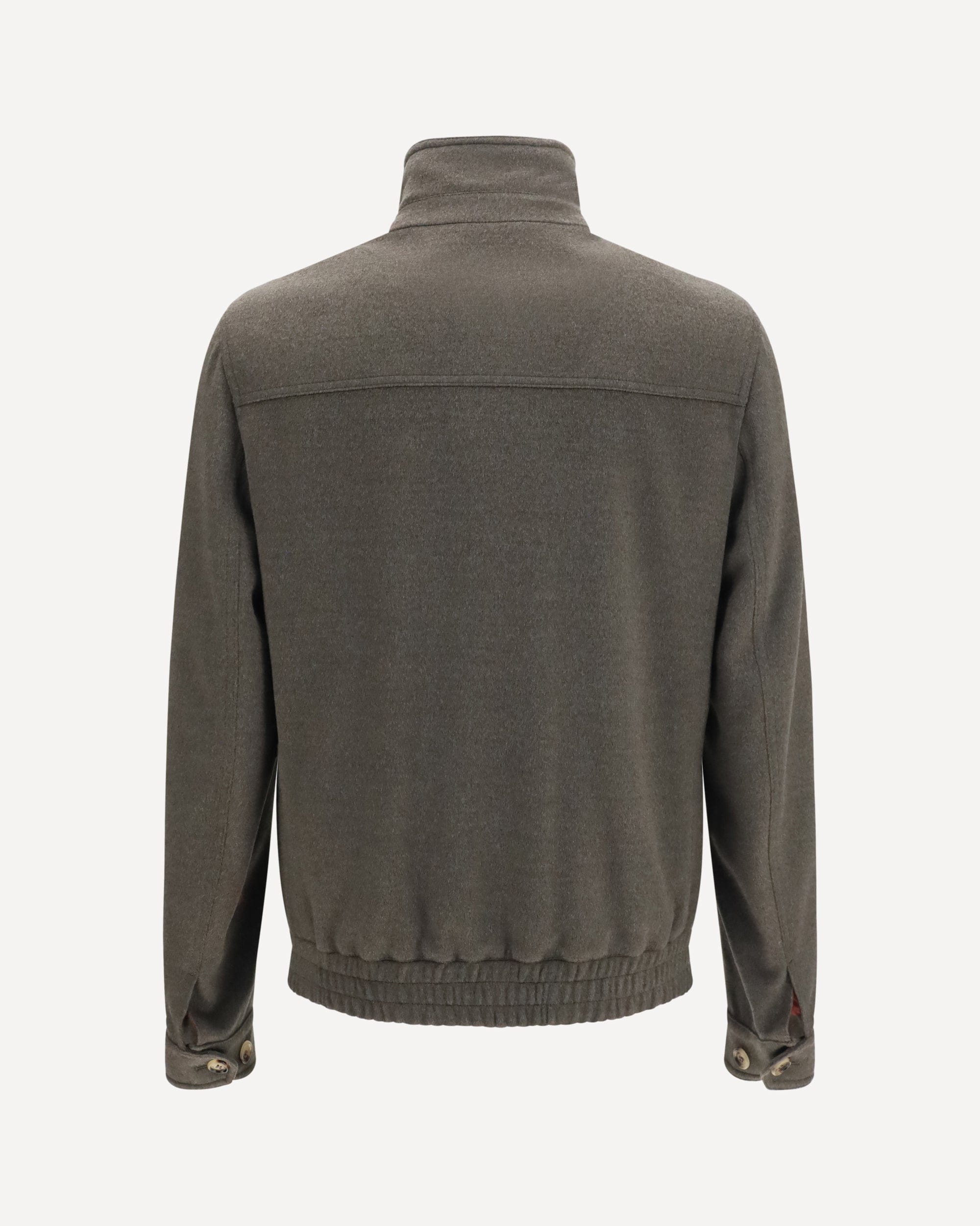 Brunello Cucinelli Wool Zip Jacket With High Collar - alternate view
